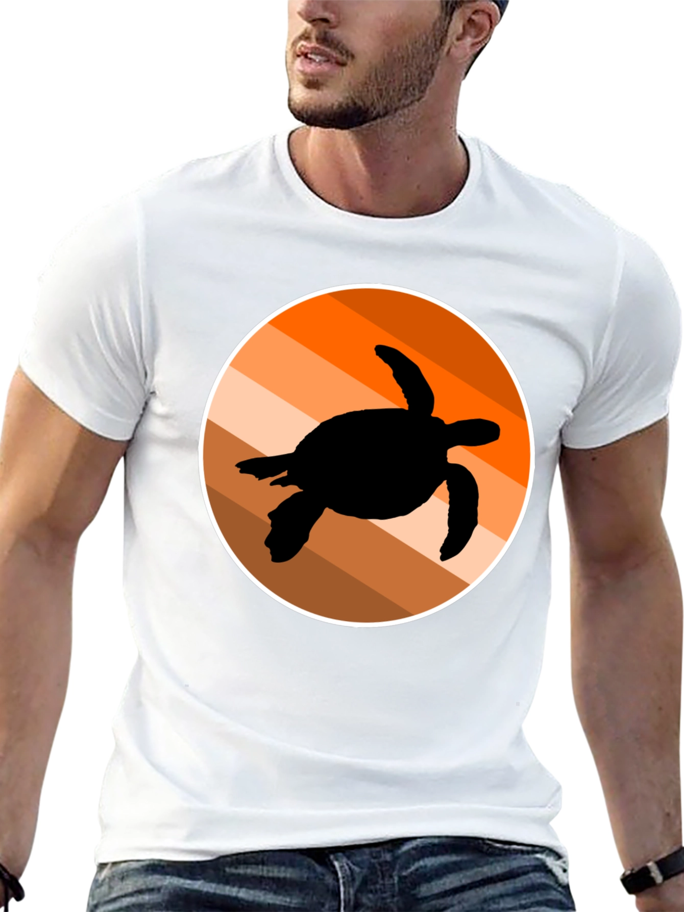 Retro Turtle Silhouette Graphic Tee