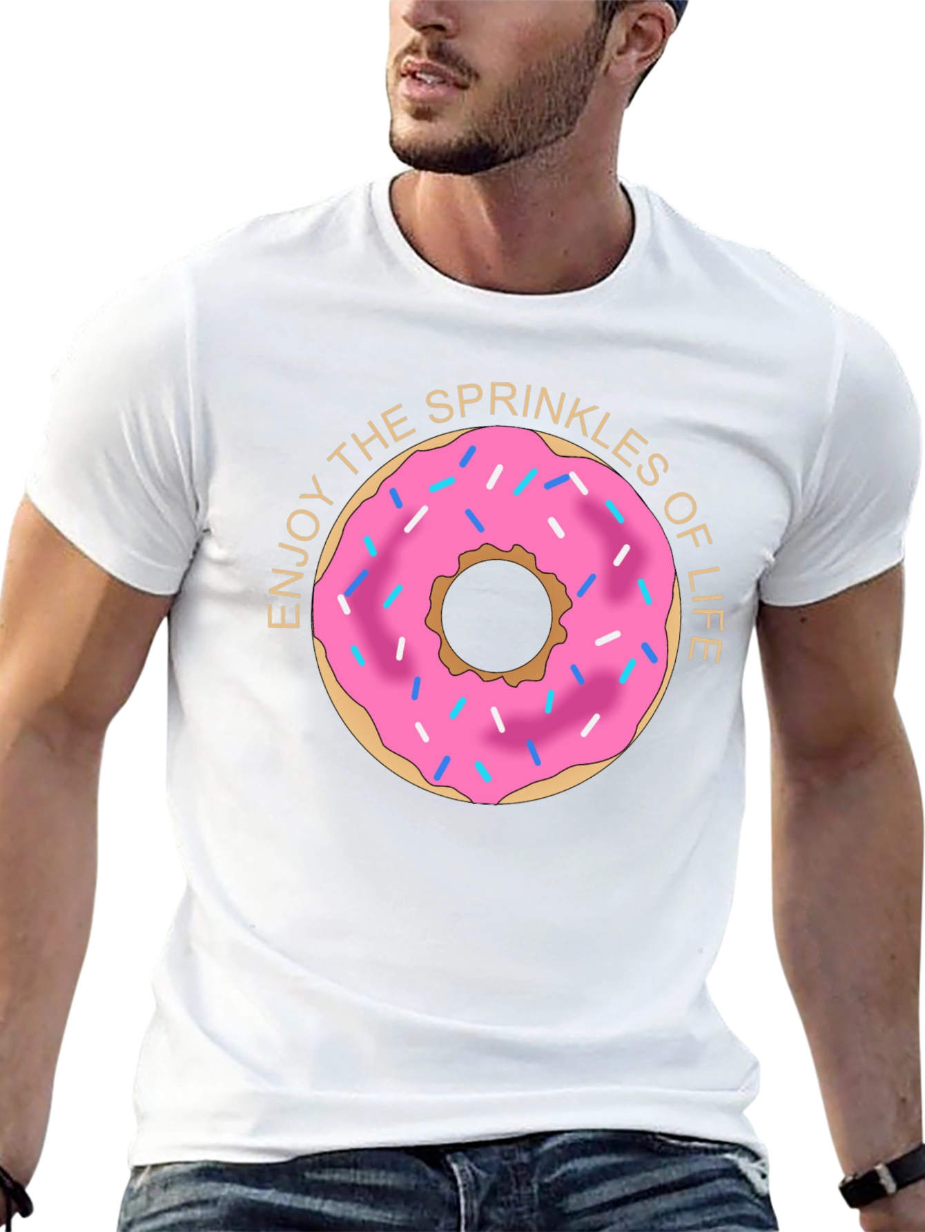 Enjoy Sprinkles Donut Graphic T-Shirt
