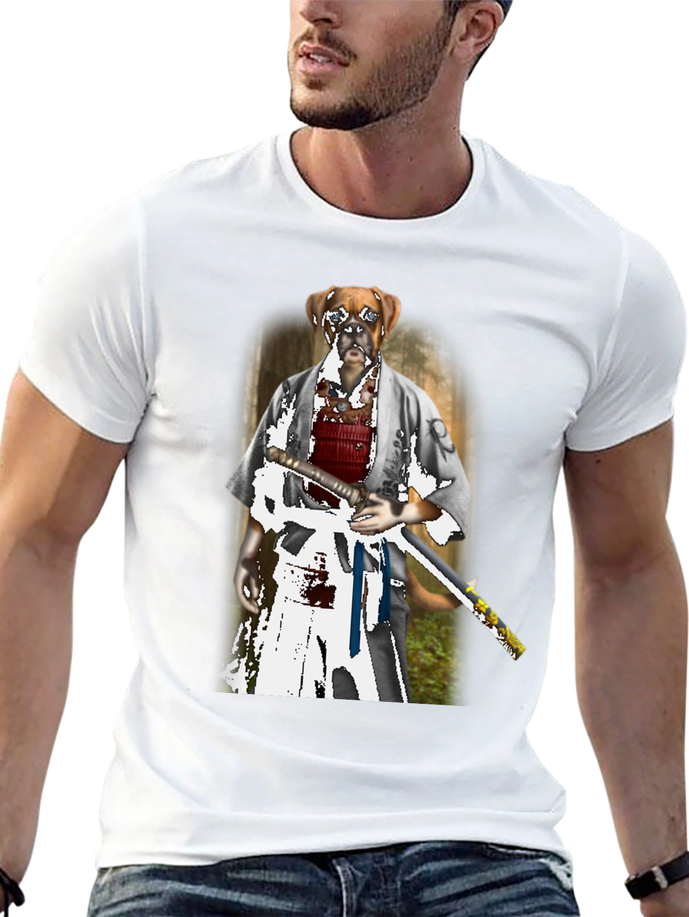 Dog Samurai T-Shirt - Unique Graphic Tee