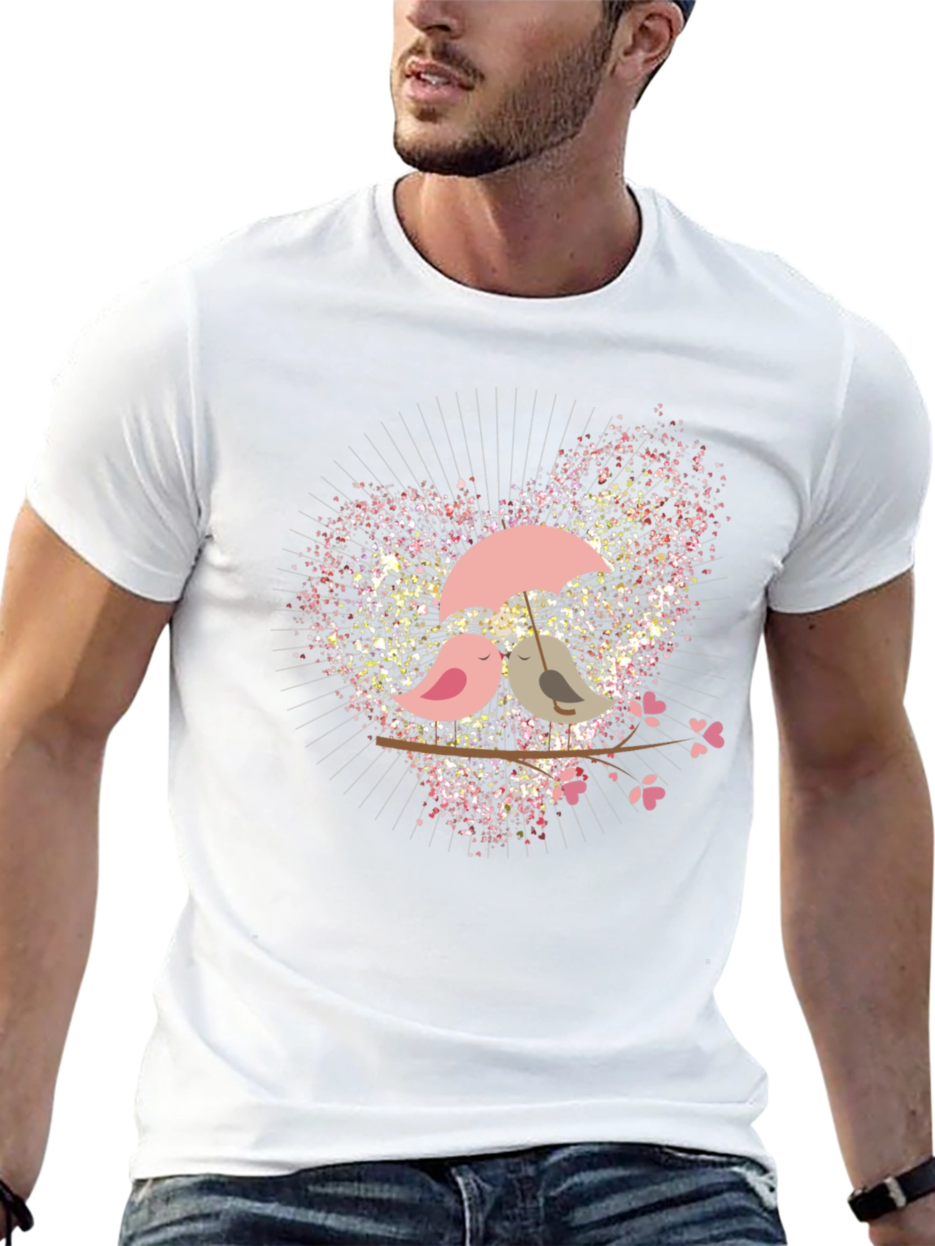 Love Birds Graphic Tee - Romantic Design
