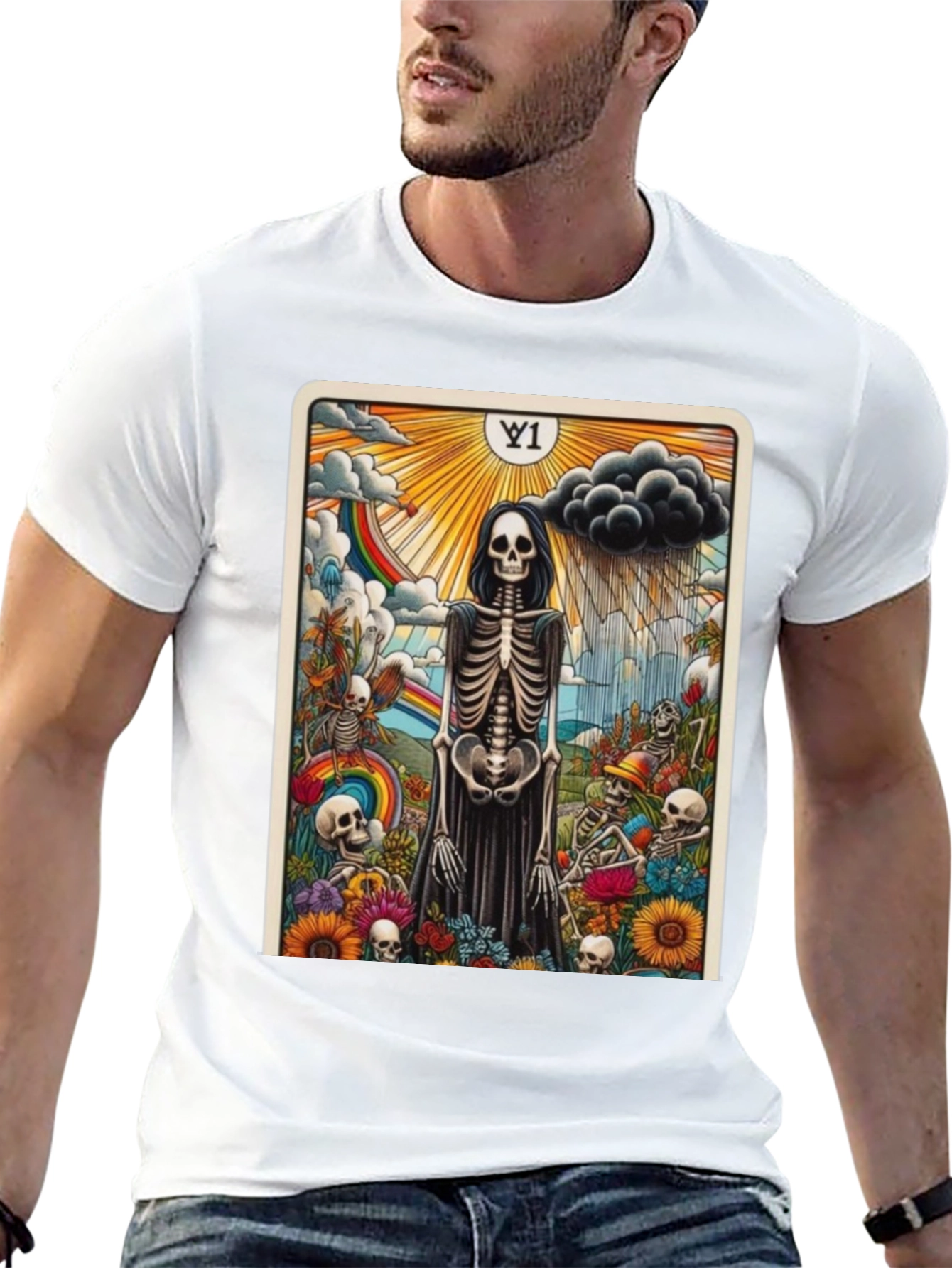 Grim Reaper Tarot Card Graphic T-Shirt