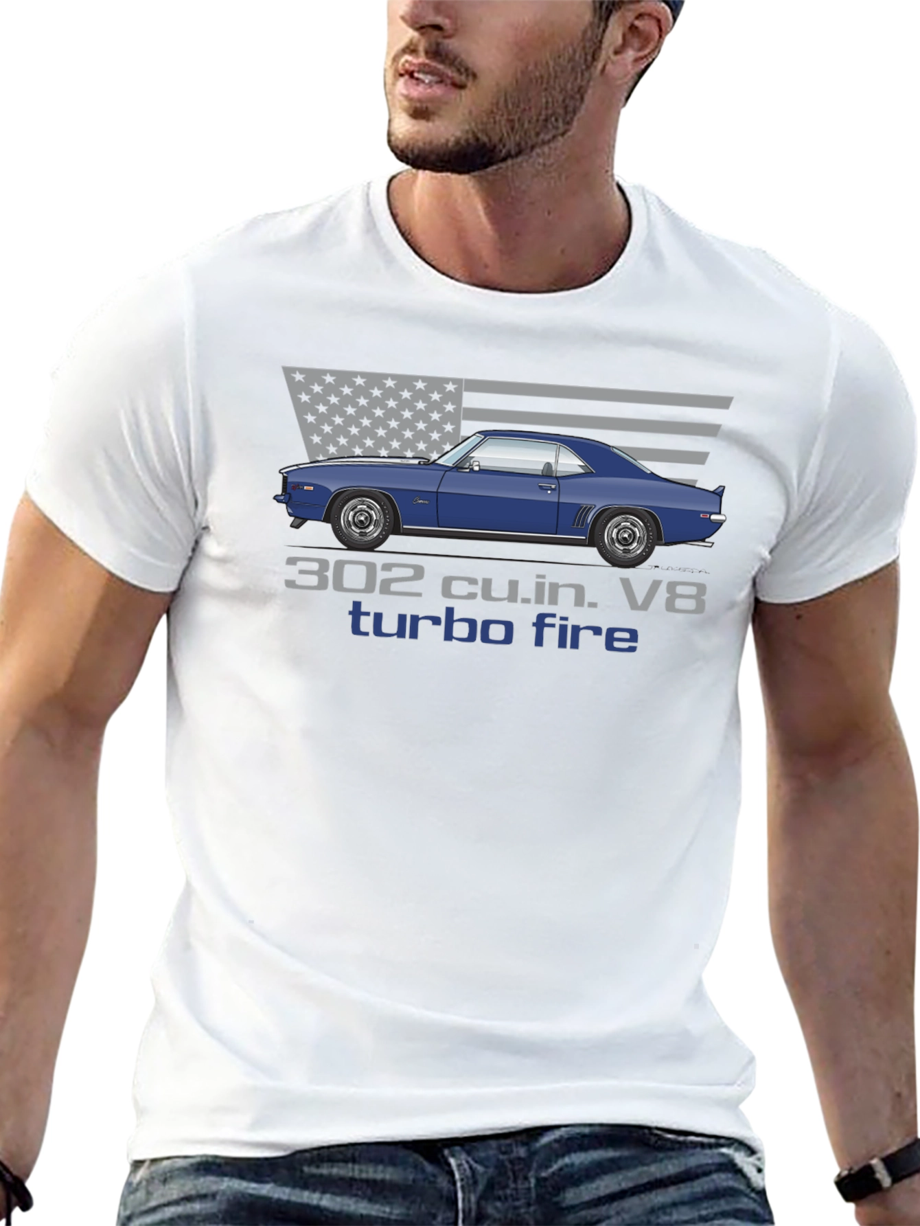 302 V8 Turbo Fire Car Graphic T-Shirt
