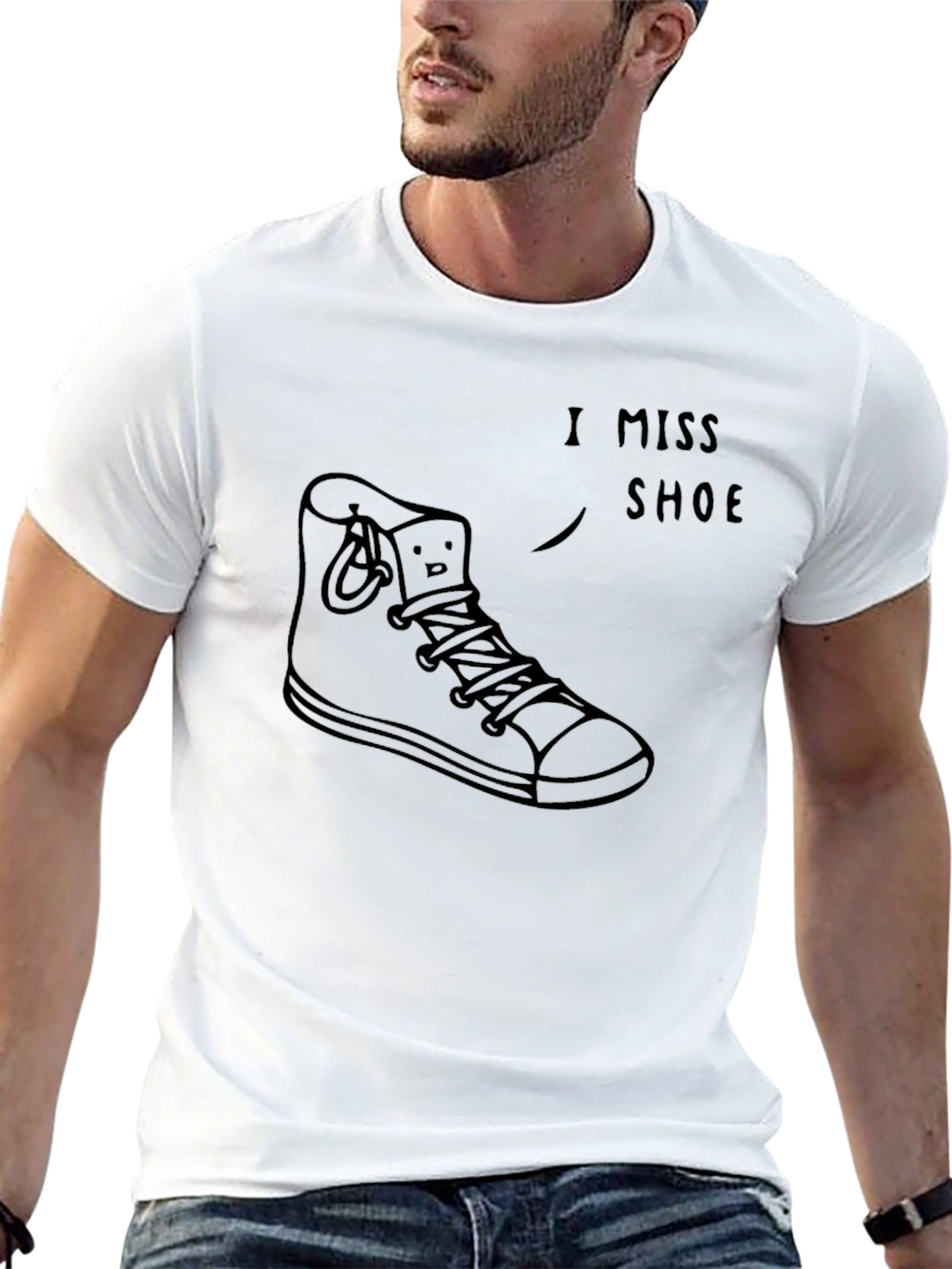 I Miss Shoe T-Shirt: Funny Cartoon Sneaker Tee