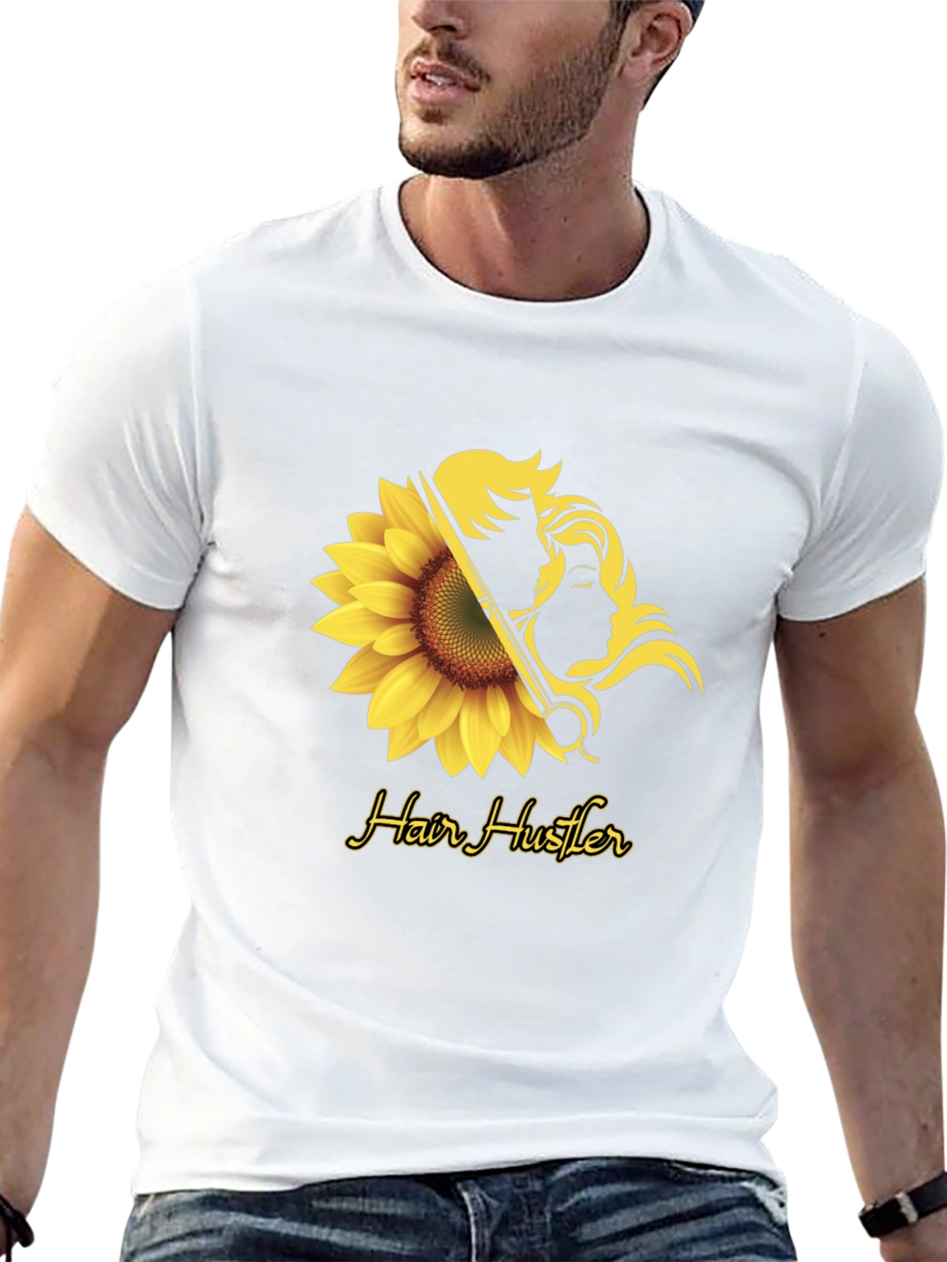 Hair Hustler T-Shirt - Sunflower Design