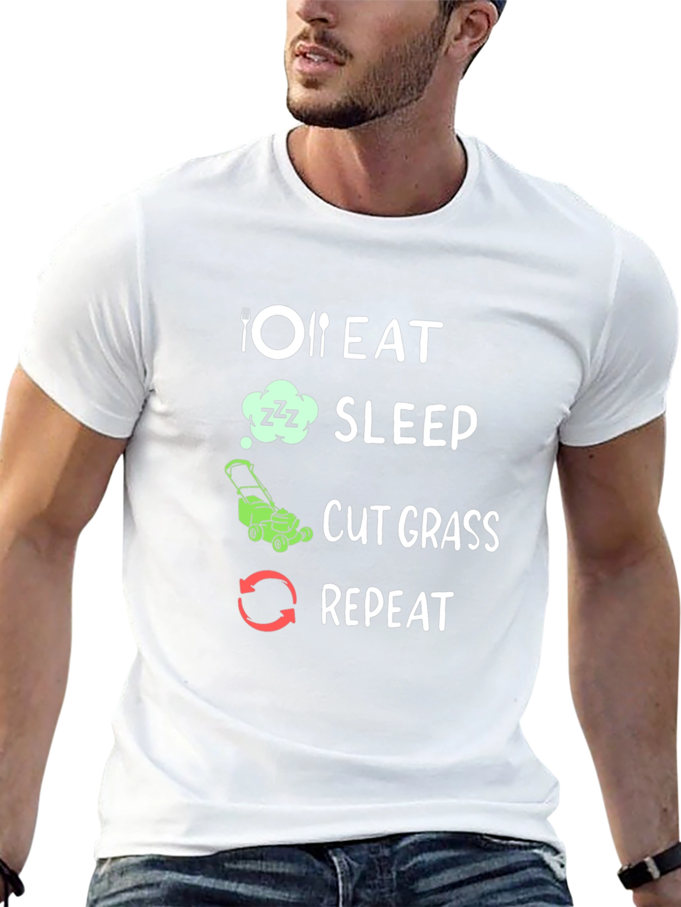 Eat Sleep Cut Grass Repeat T-Shirt