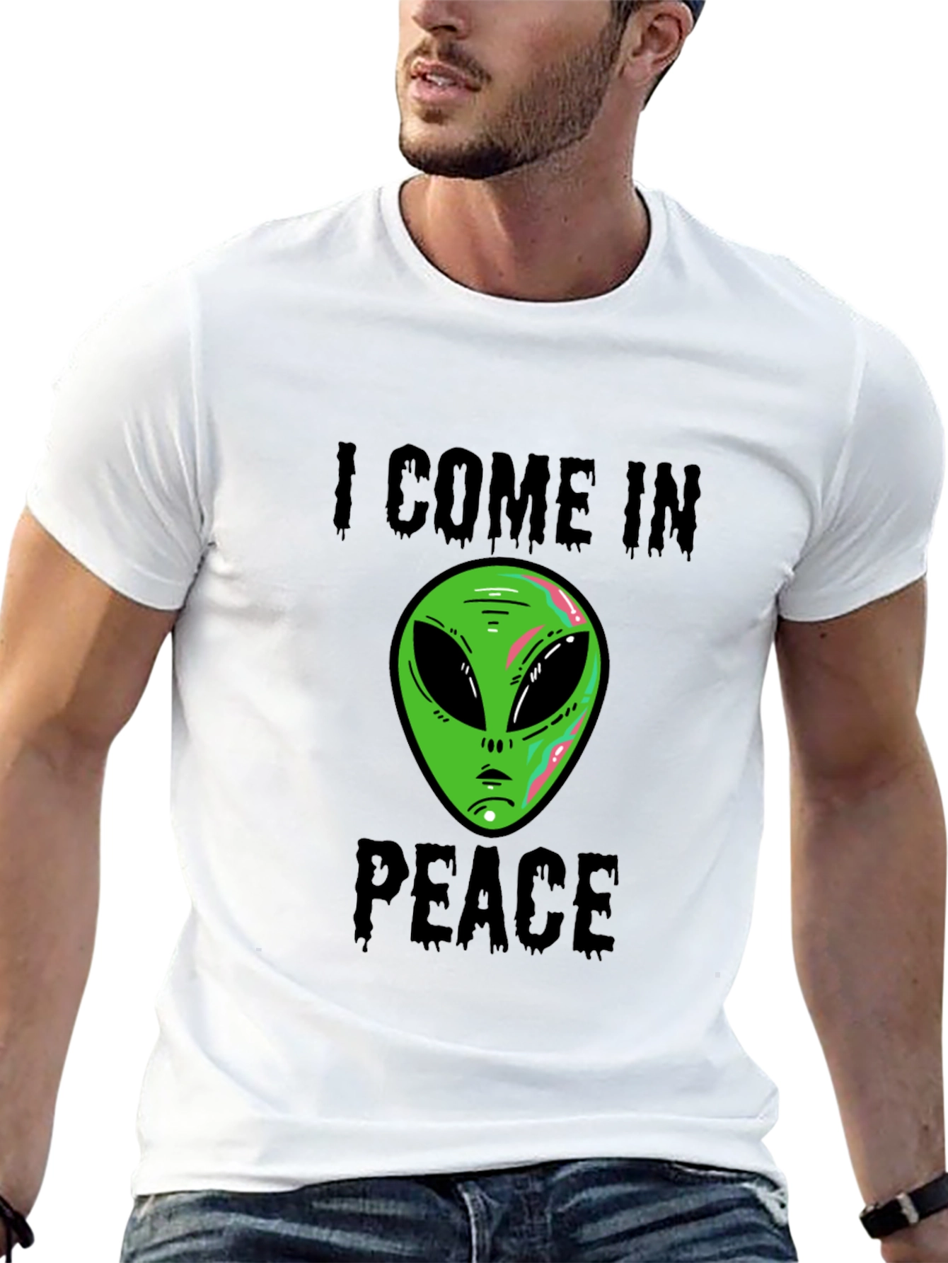 I Come In Peace Alien Graphic T-Shirt