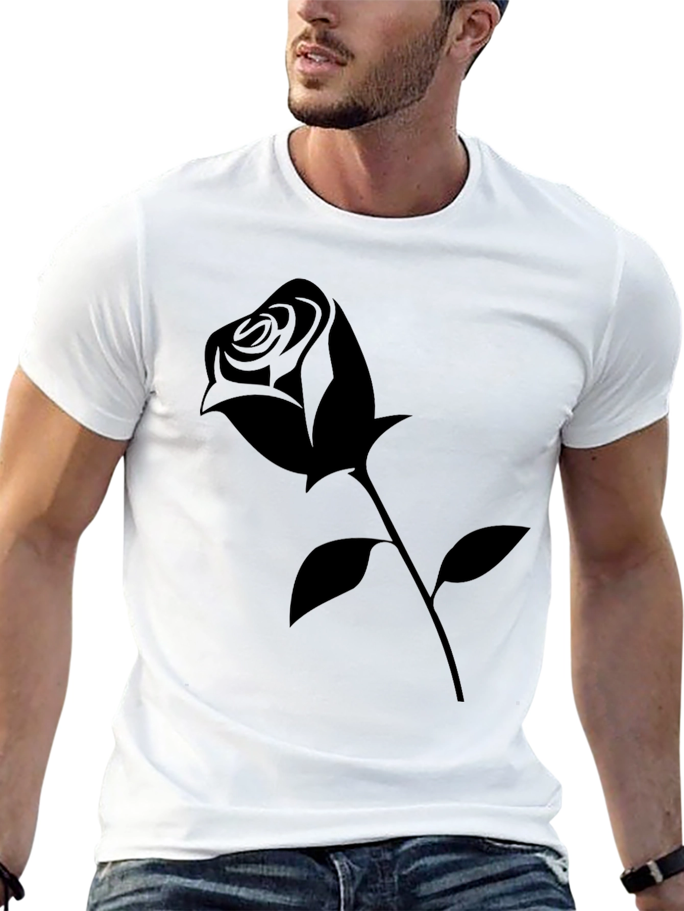Black Rose Graphic Tee - Modern Casual Style