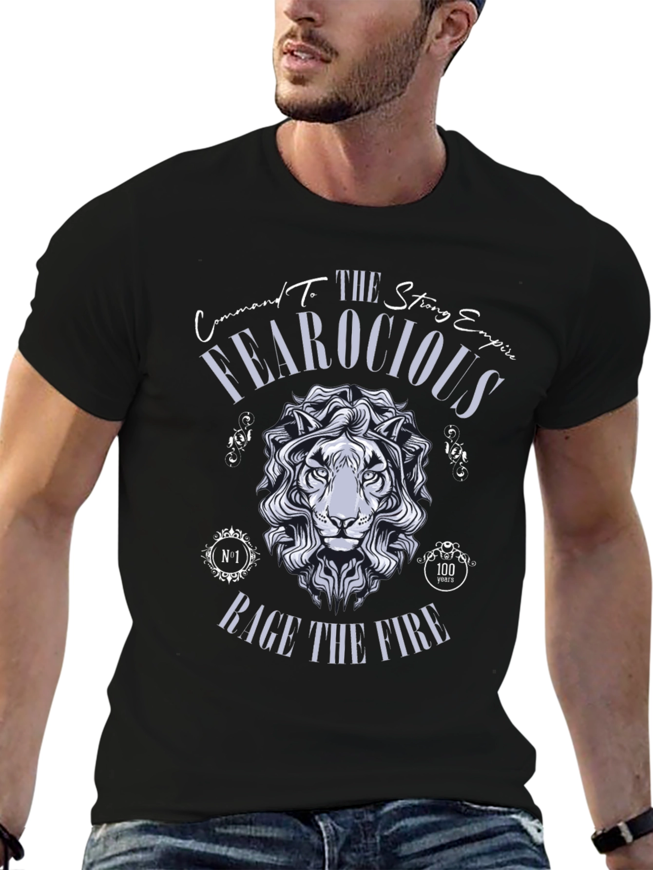 Fearocious Lion Graphic Print T-Shirt