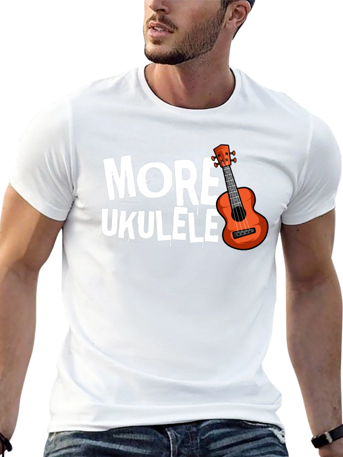More Ukulele Black T-Shirt - Music Lovers Tee
