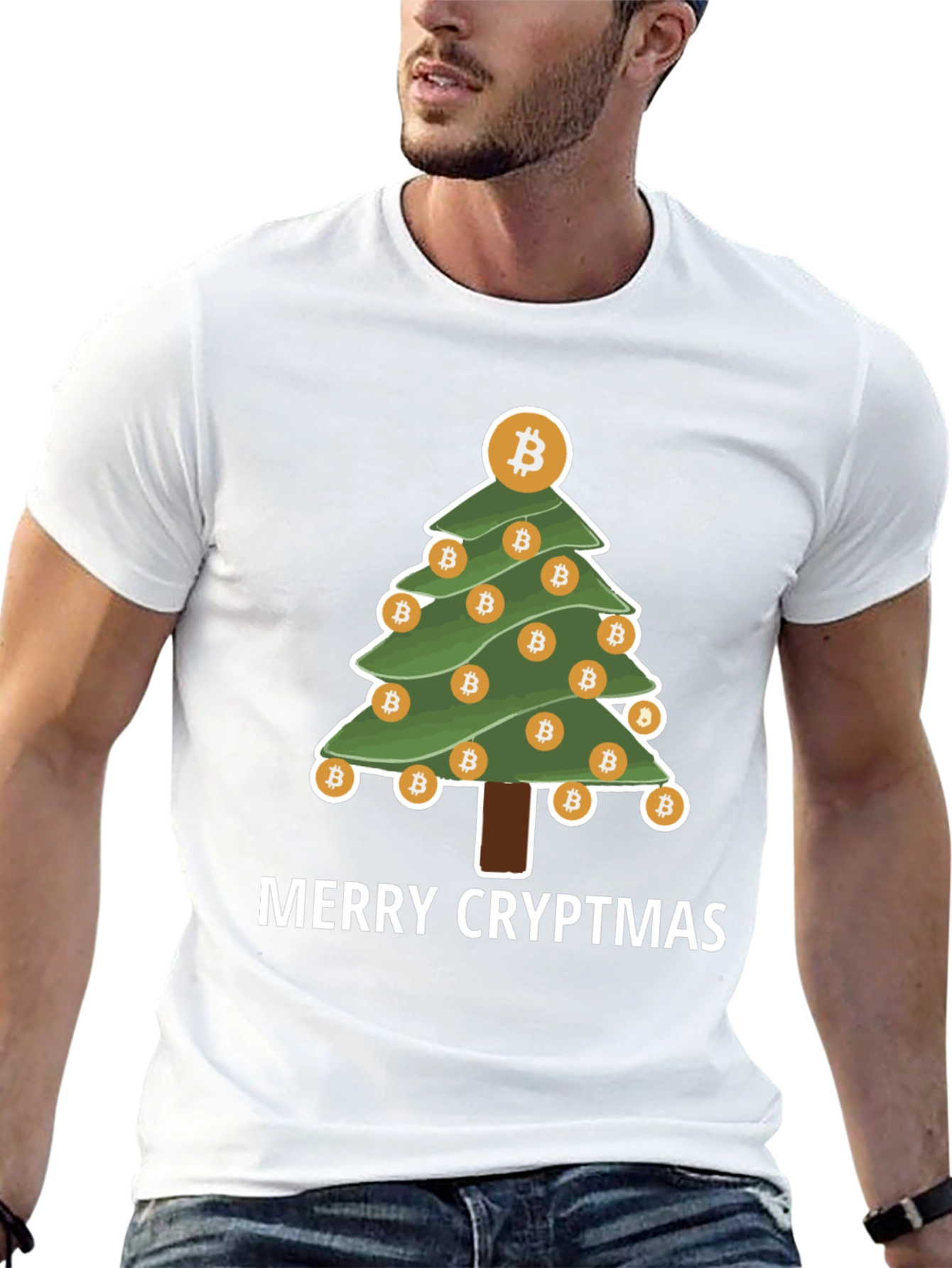 Merry Cryptmas Bitcoin Christmas Tree T-Shirt