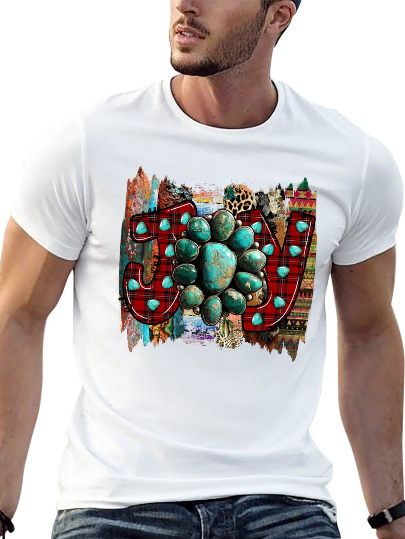 Turquoise JOY Graphic Tee - Western Style