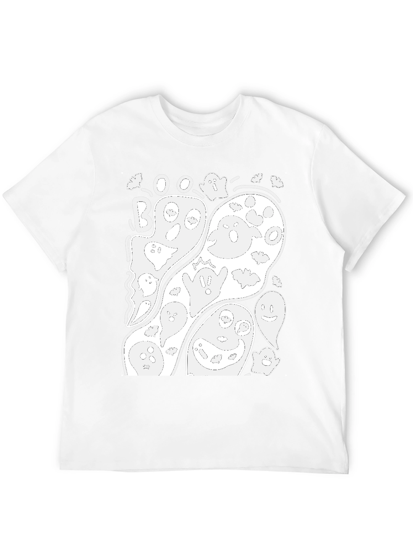 Ghostly Boo Halloween Graphic T-Shirt