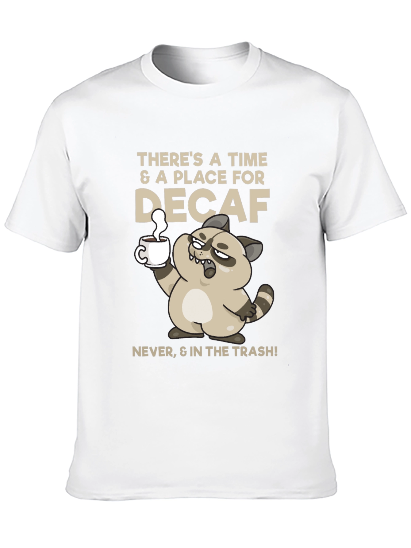 Funny Decaf Coffee Racoon T-Shirt
