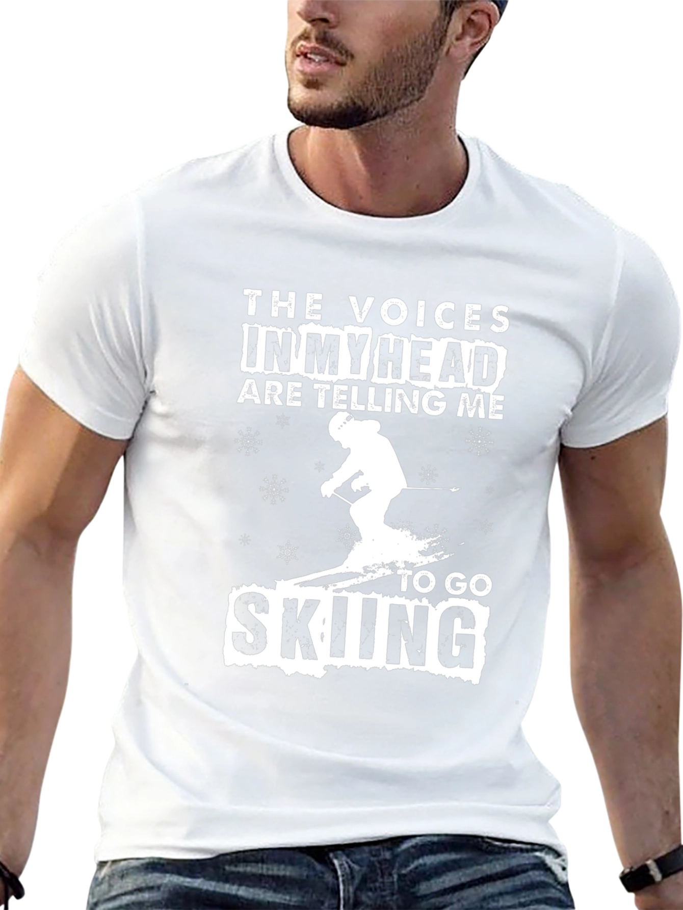 The Voices in My Head Skiing Graphic T-Shirt