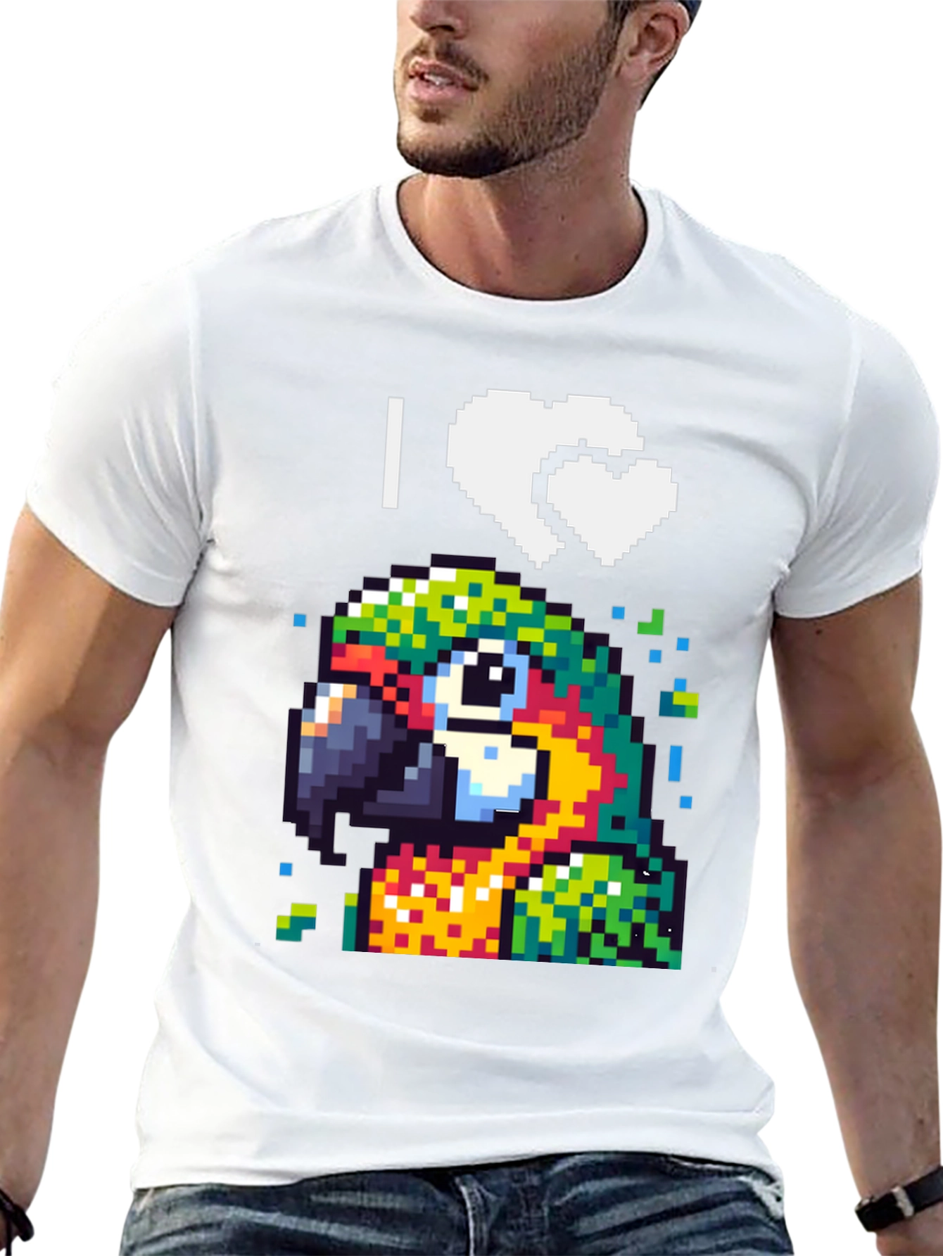 I Heart Pixel Parrot T-Shirt