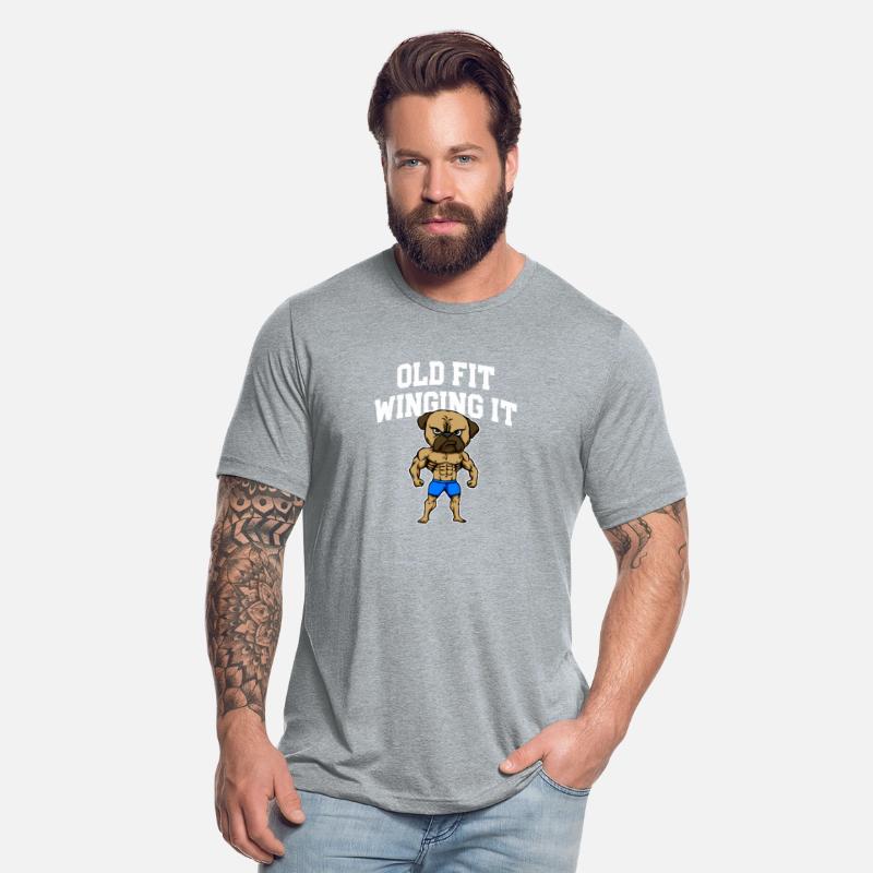 Old Fit Winging It Funny Workout Humor Gym Retired