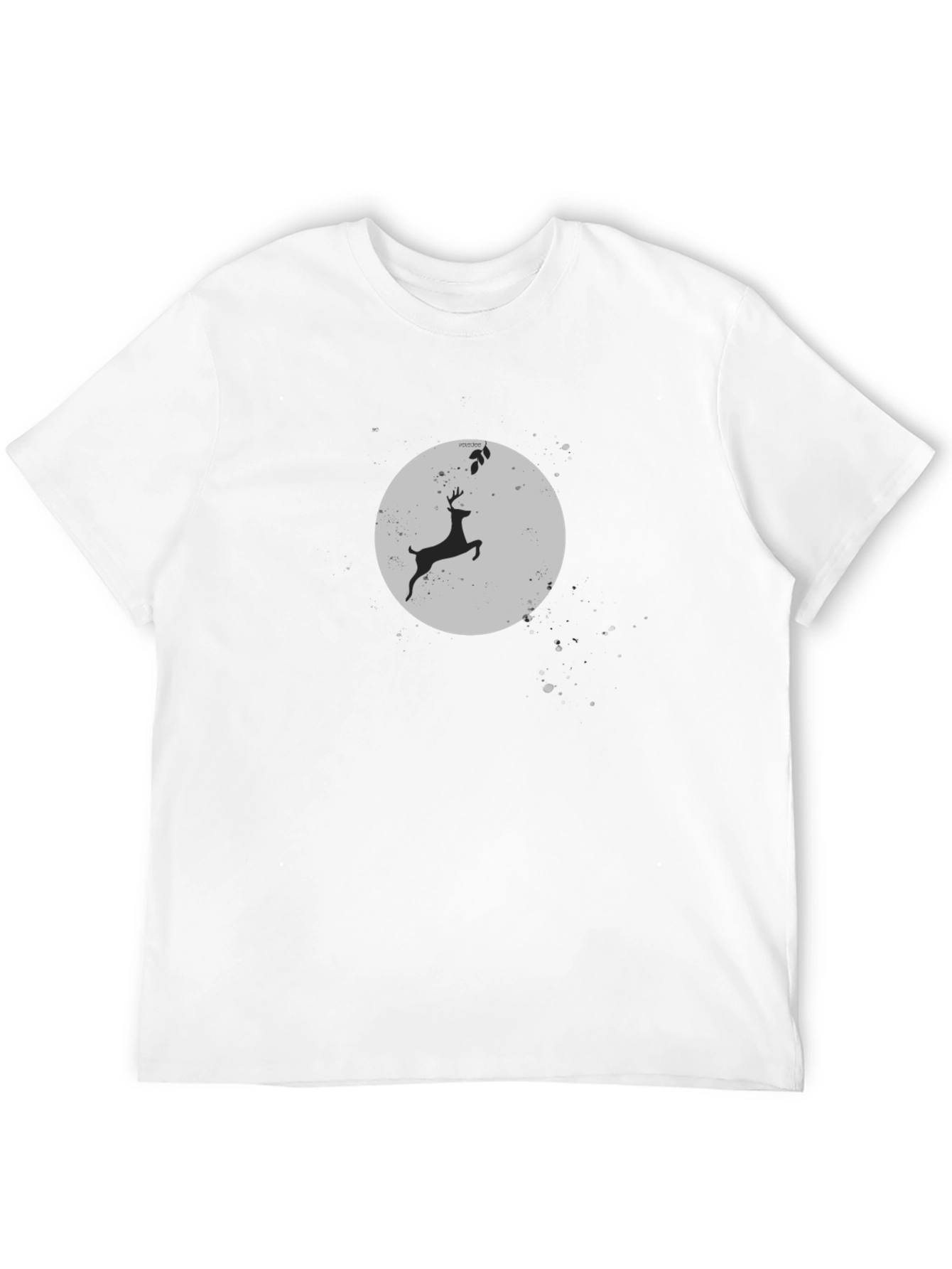 Mens Black Deer Silhouette Graphic Tee
