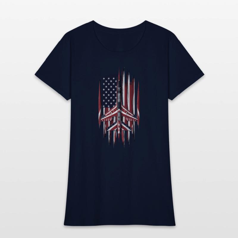 Patriotic Fighter Jet American Flag Art