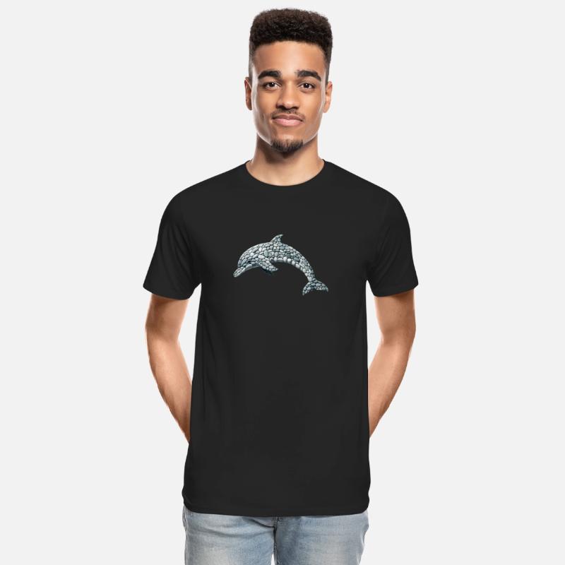 Pebble Art Dolphin - Ocean's Graceful Navigator