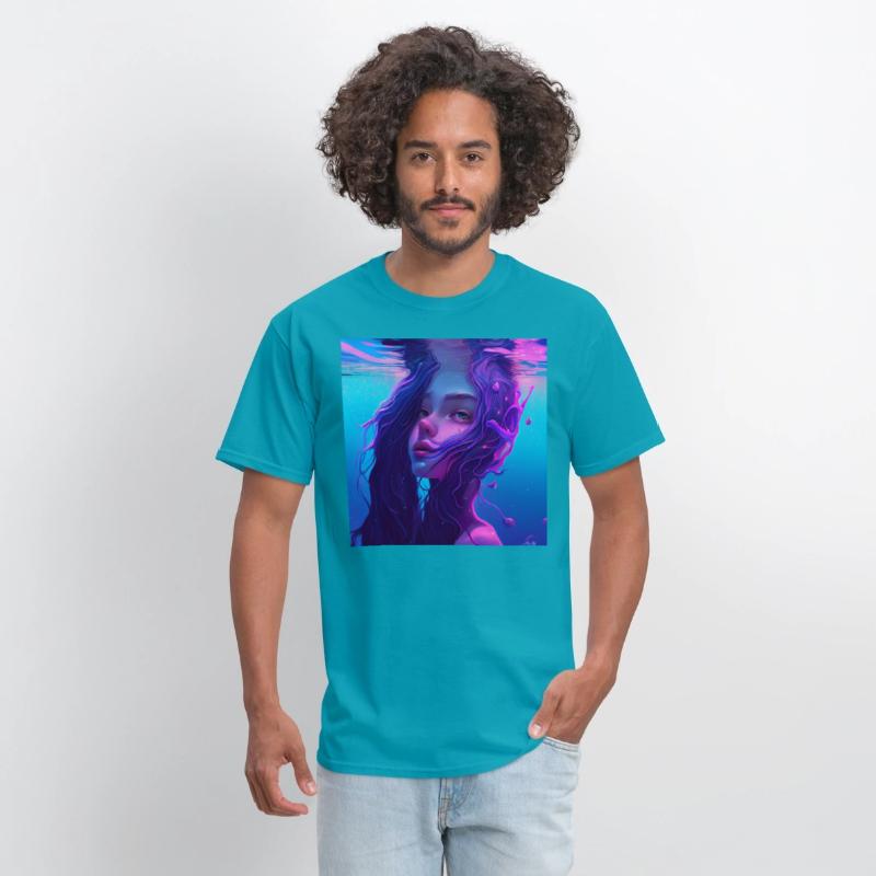 Purple mermaid underwater