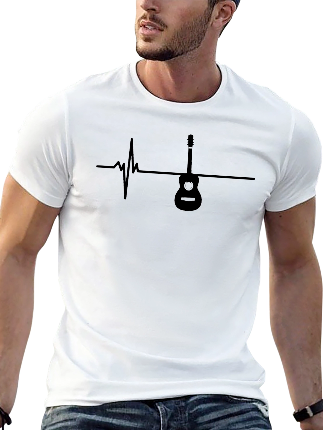 Guitar Heartbeat Graphic T-Shirt