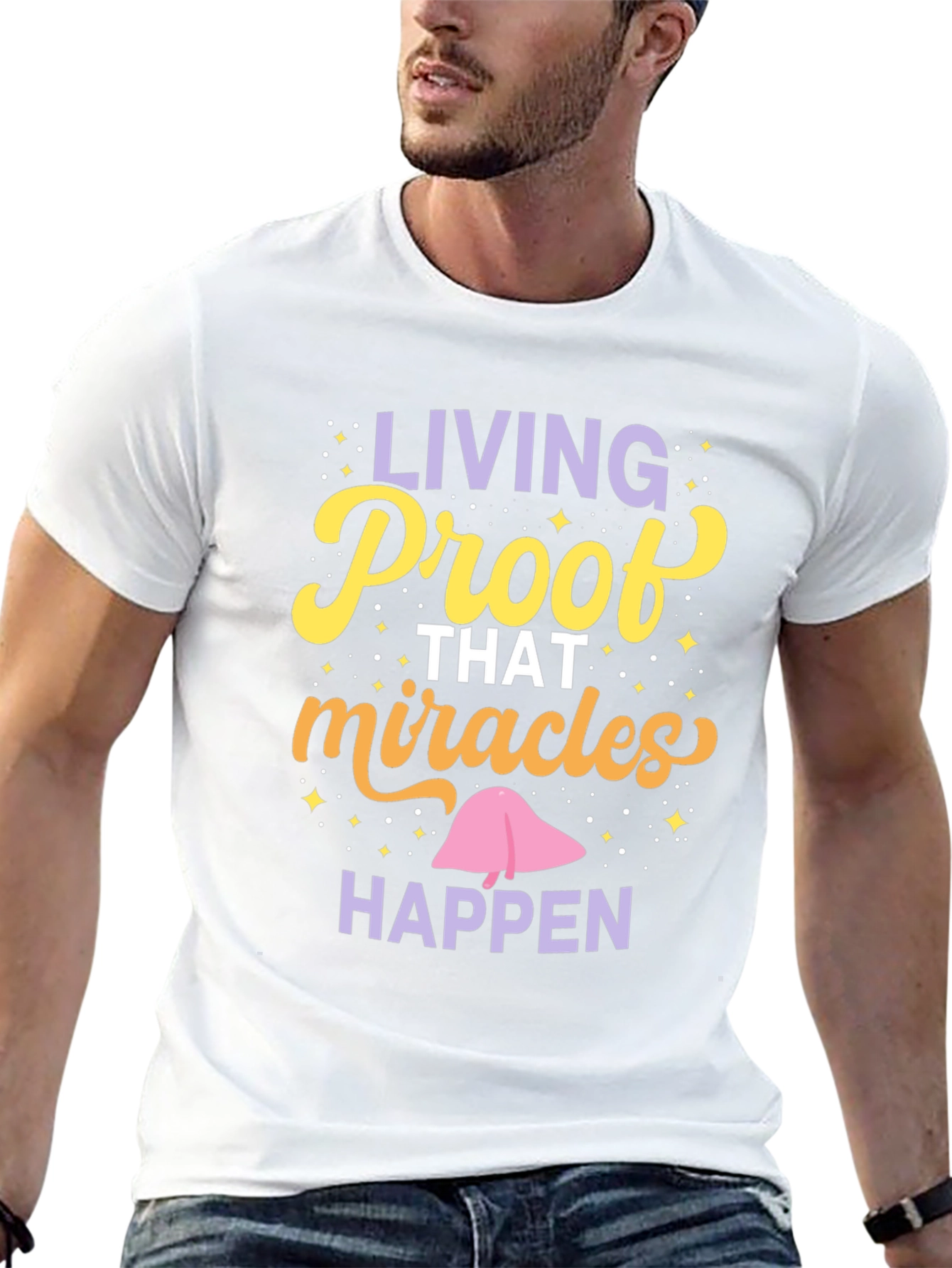 Living Proof Miracles Happen Graphic Tee