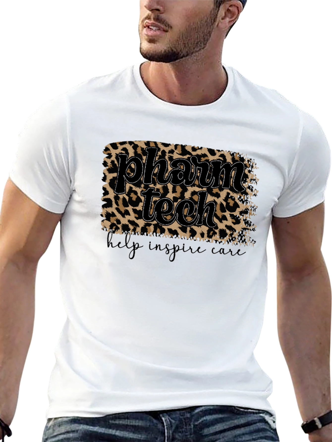 Pharm Tech Leopard Print T-Shirt - Help Inspire Care