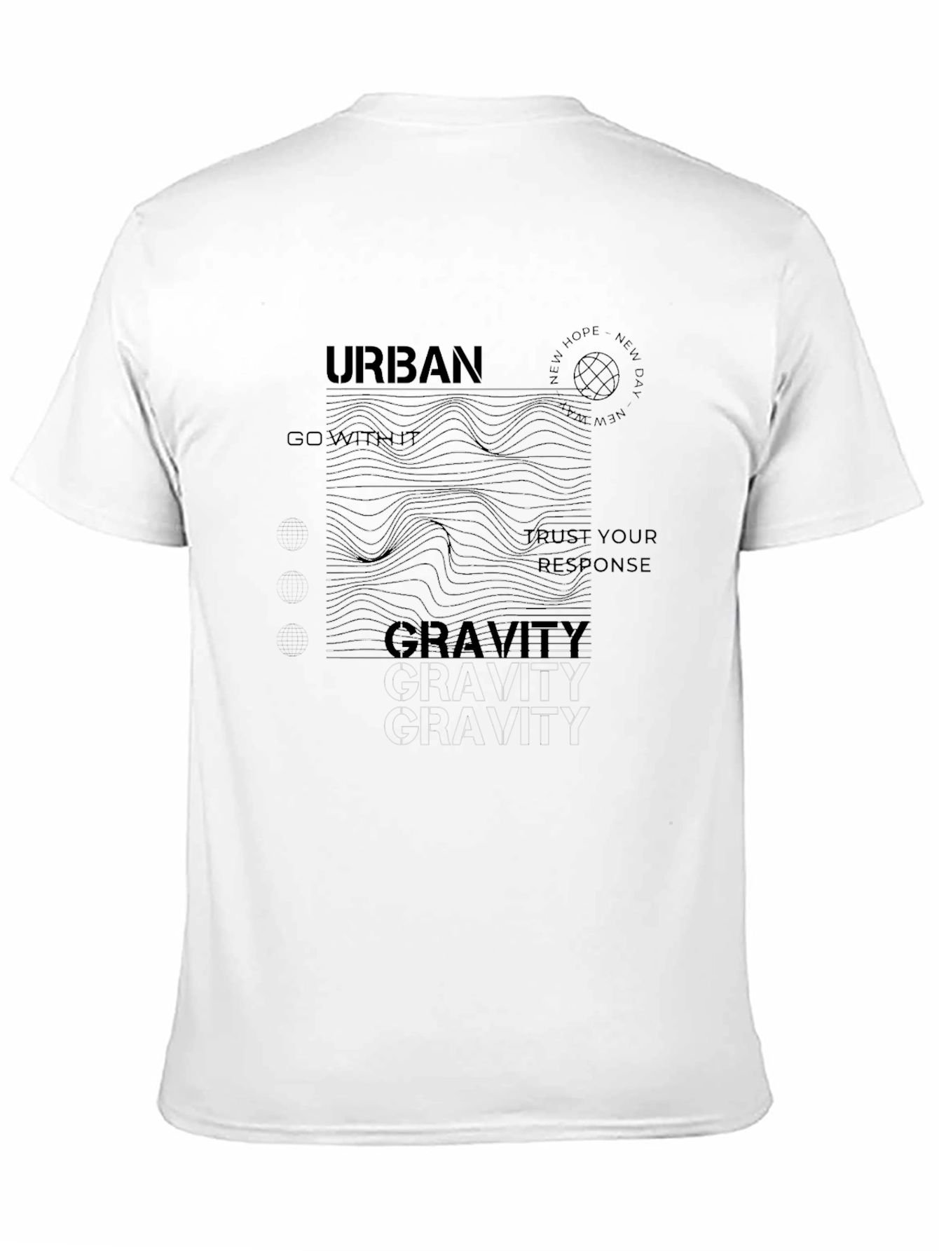 Urban Gravity Black T-Shirt - Modern Graphic Tee