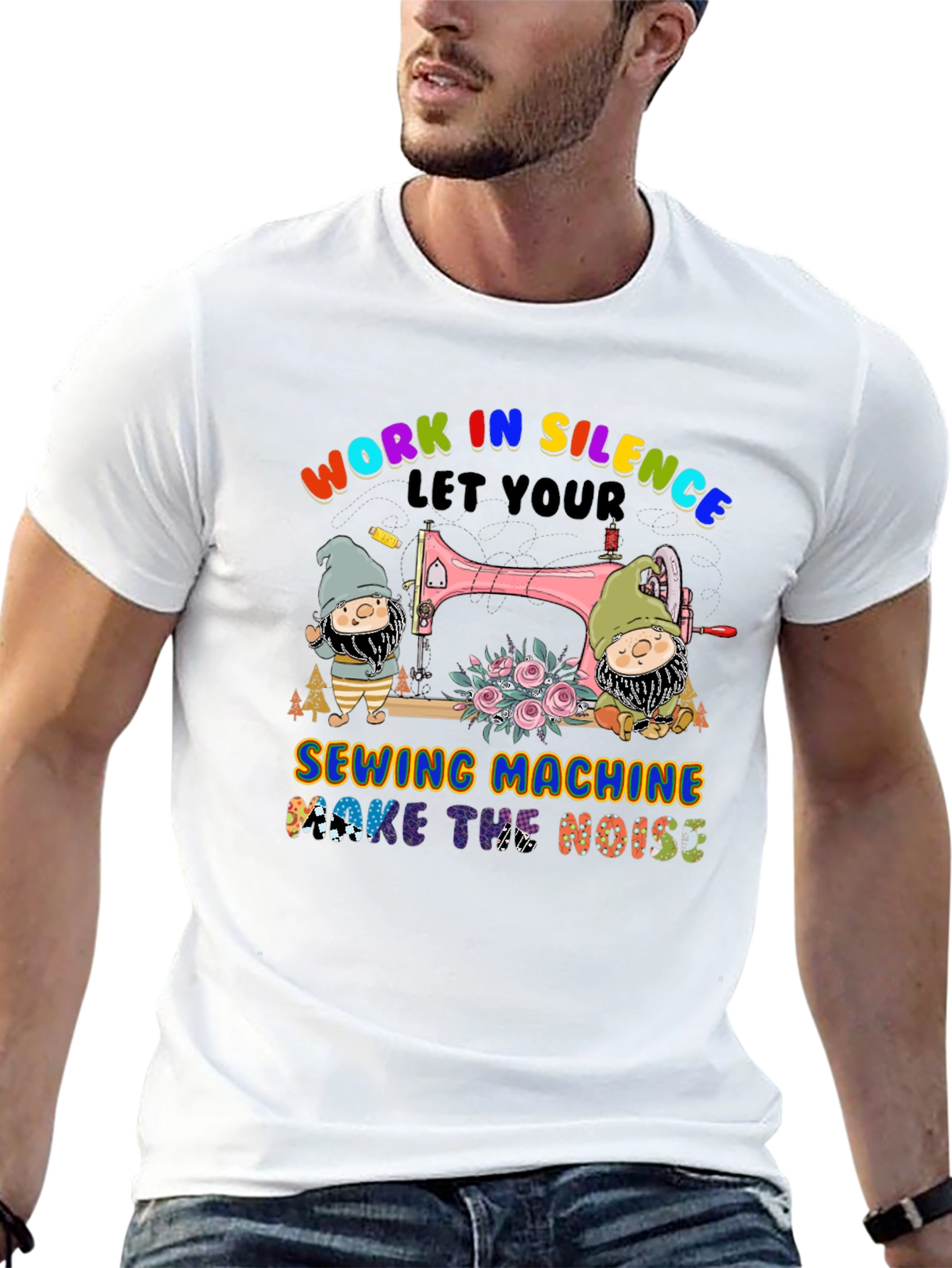 Work in Silence Sewing Machine T-Shirt
