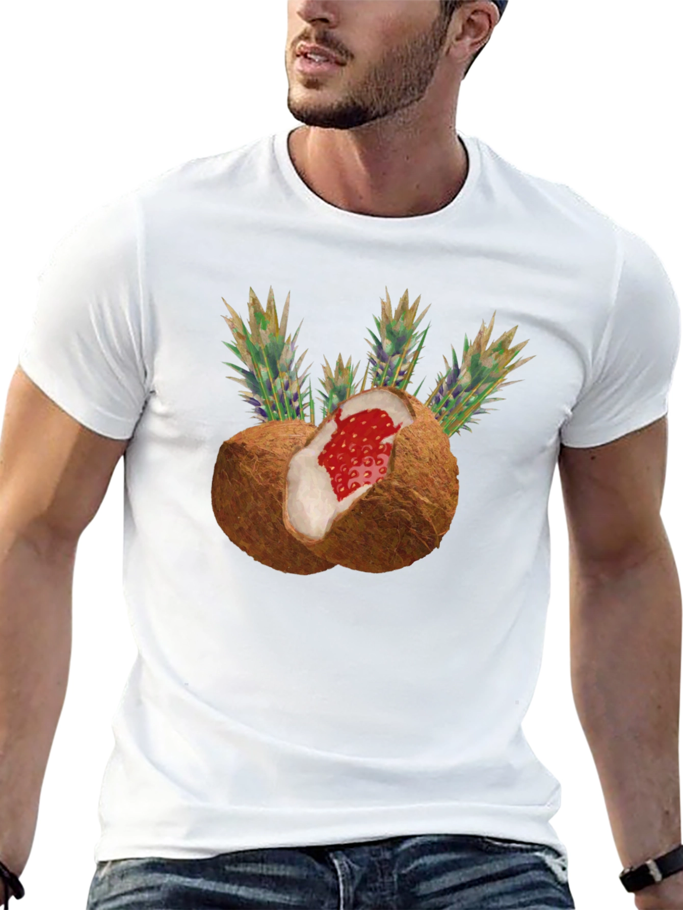 Coconut Strawberry Novelty Graphic Tee