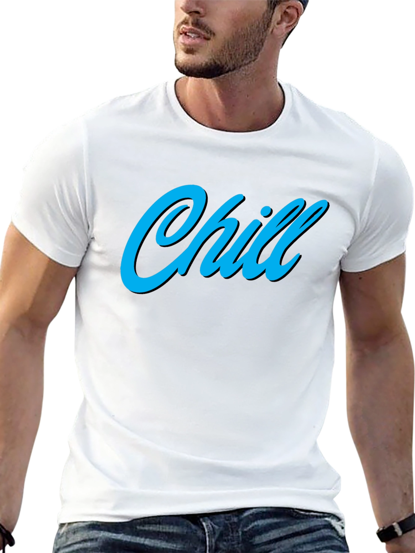 Chill Black Graphic Tee - Relaxed Comfort