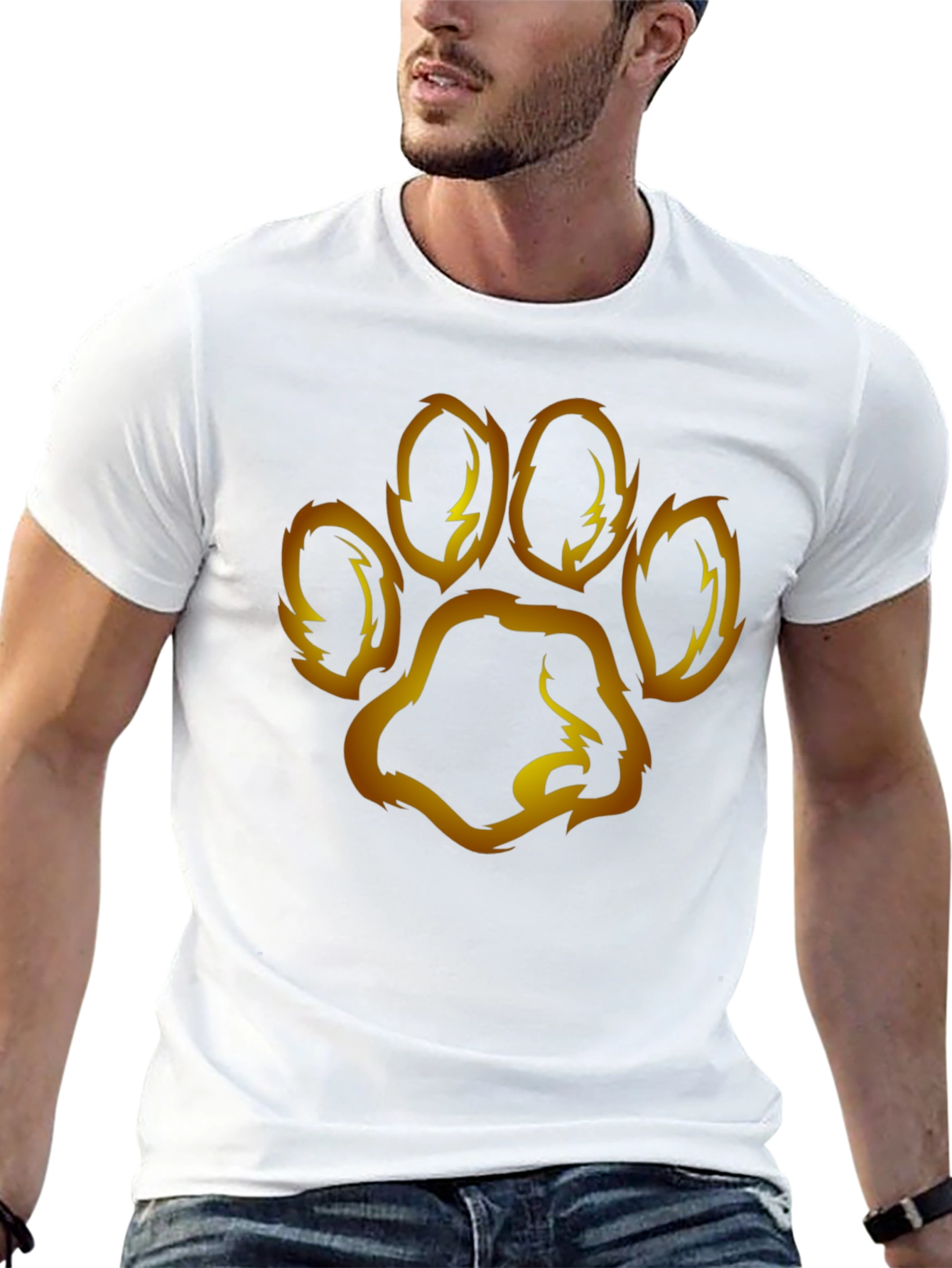Paw Print Graphic Tee - Mens Black T-Shirt