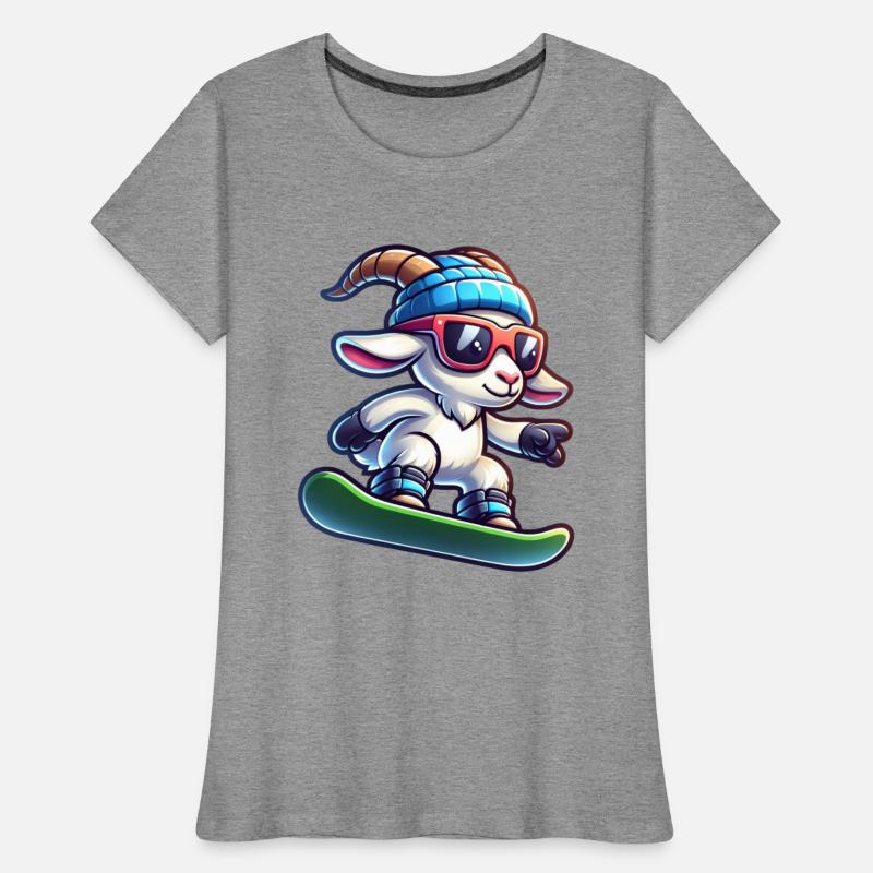 Snowboarder Goat Winter Adventure