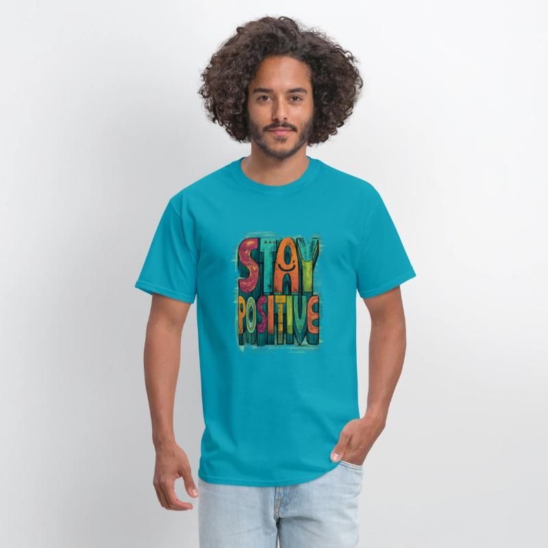 Stay Positive – Retro Color Block Text