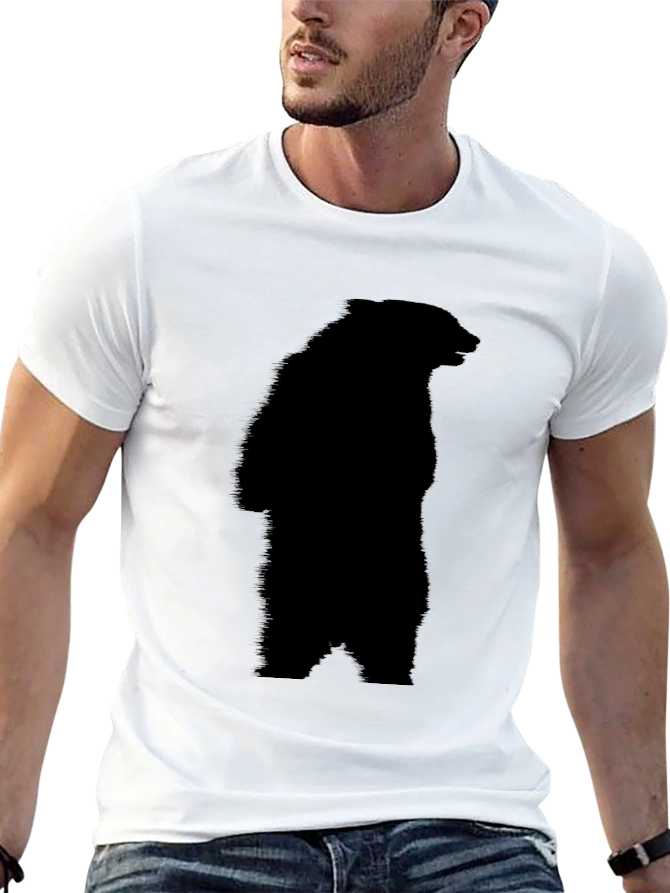 Black Bear Silhouette Tee - Graphic Print T-Shirt