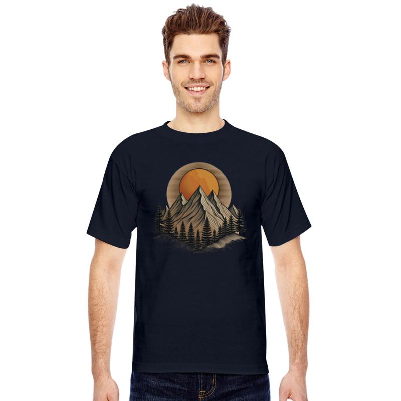 Stylized representation of a mountain landscape