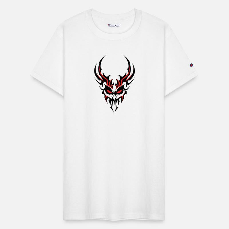 Tribal Skull with Glowing Red Accents