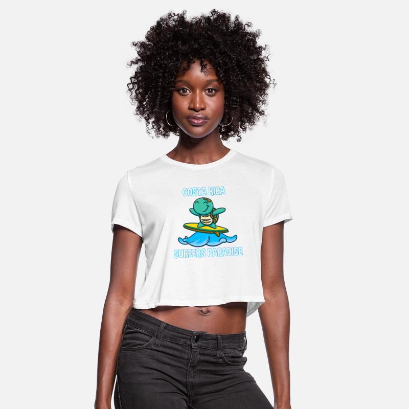 Turtle on surfboard in kawaii style - Costa Rica