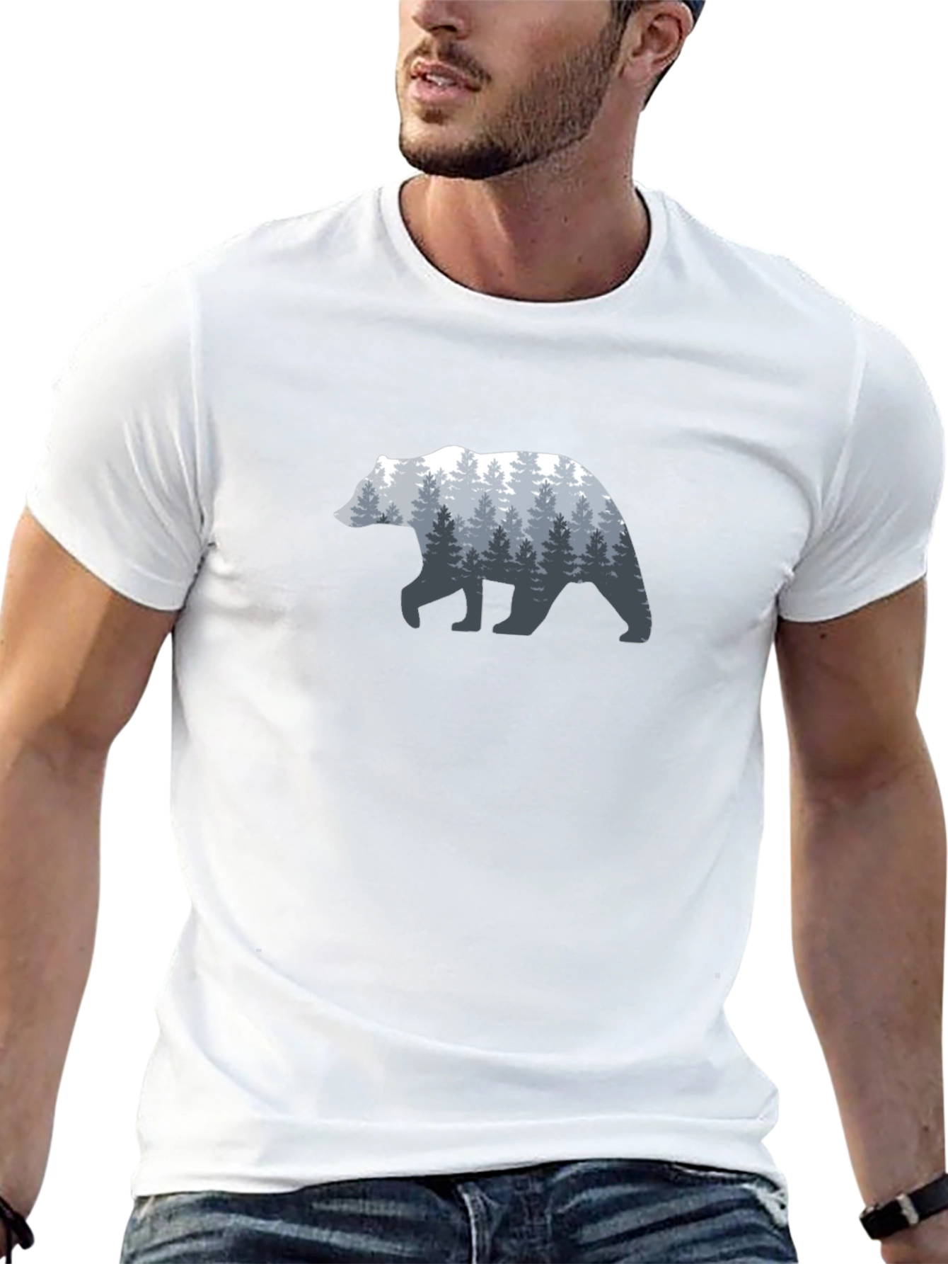 Nature Bear Graphic Tee - Mens Black T-Shirt