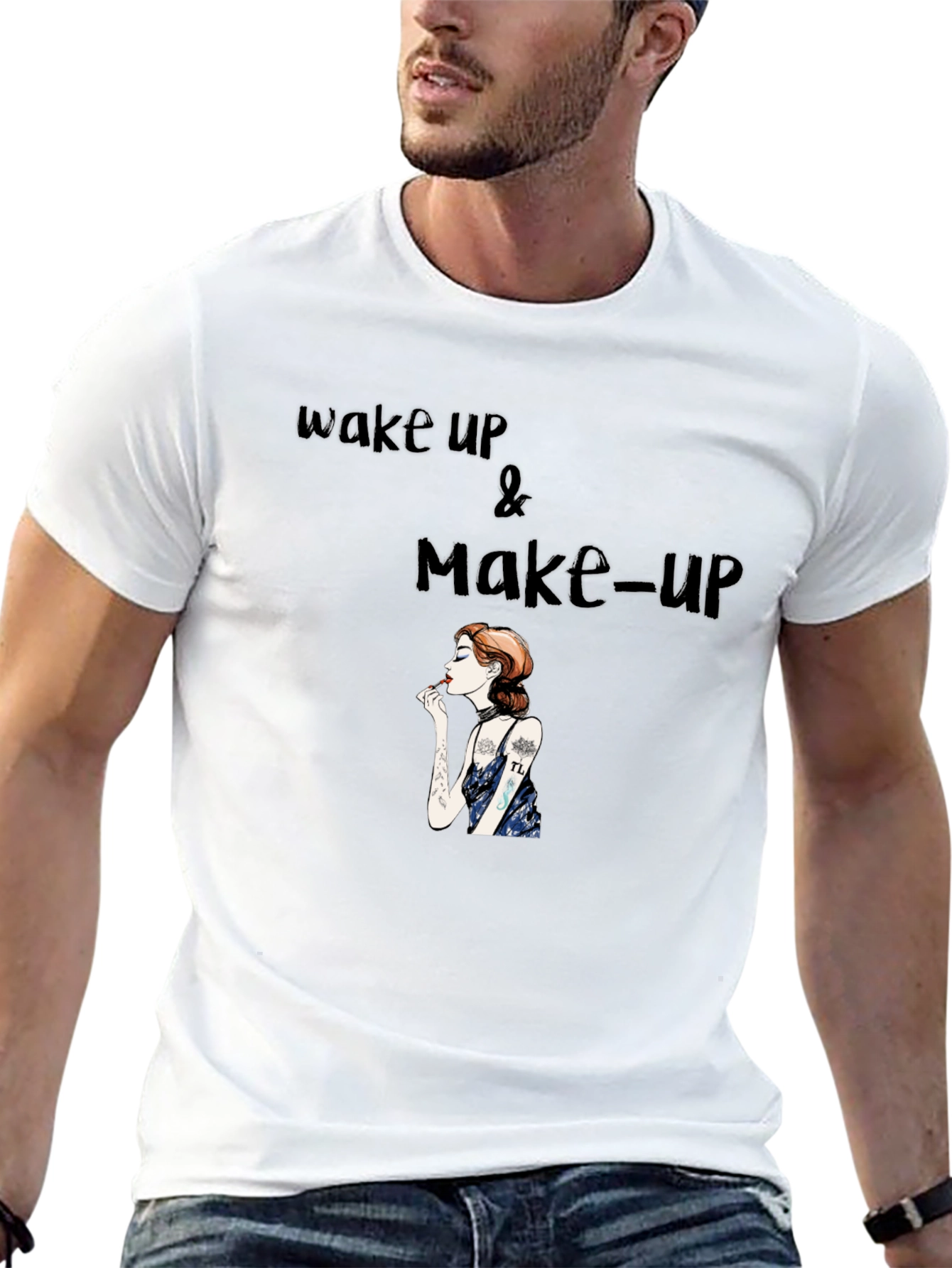 Wake Up & Make-Up Graphic T-Shirt