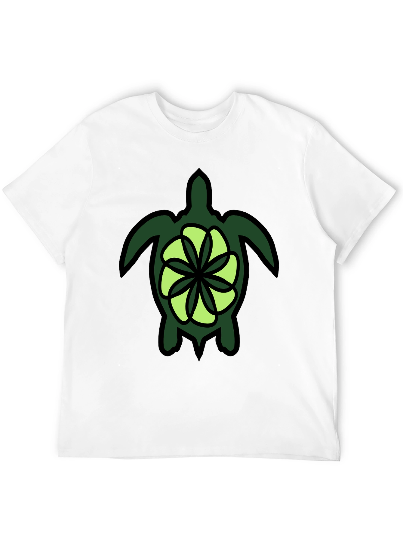 Turtle Graphic Print Mens Black T-Shirt