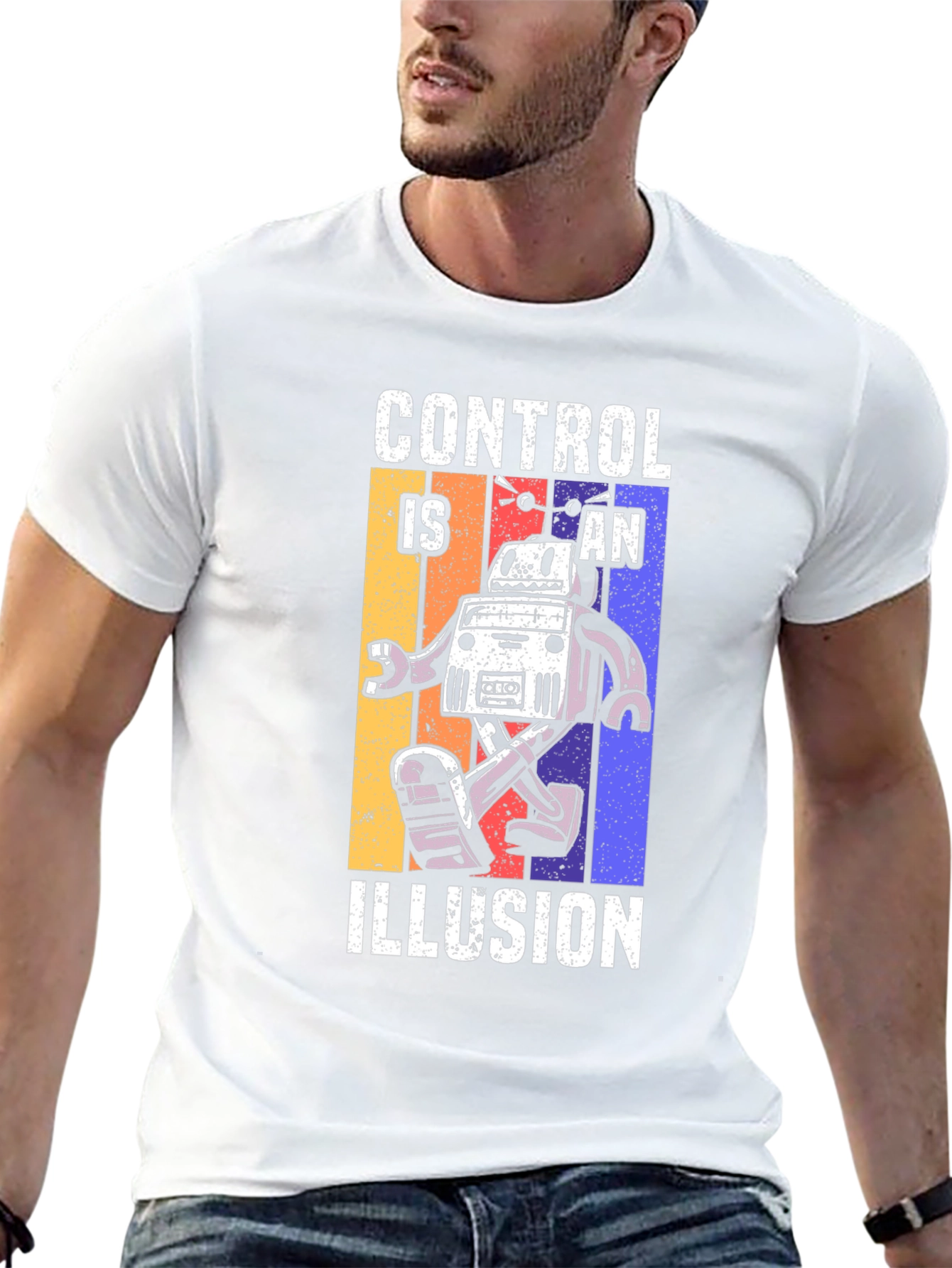 Control is an Illusion Robot Graphic T-Shirt
