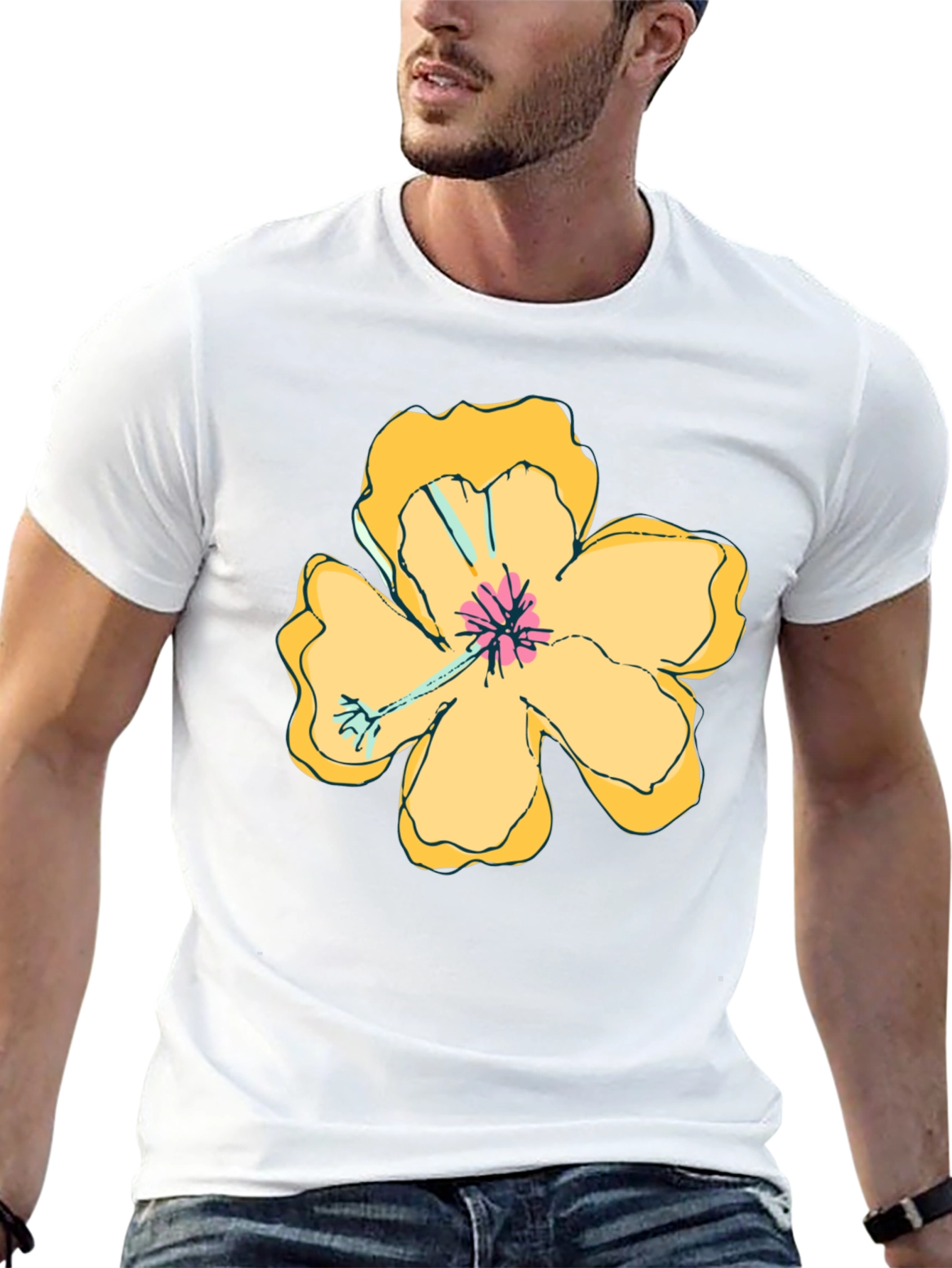 Floral Graphic T-Shirt - Stylish Black Tee