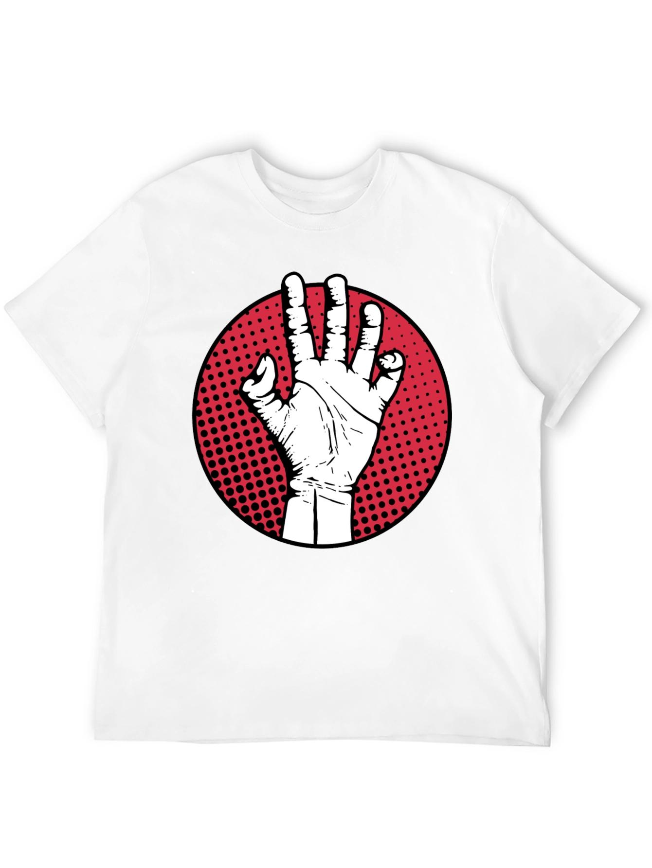 Hand Gesture Graphic Tee - Modern Casual Shirt