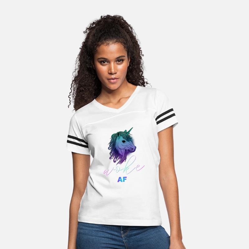 Unicorn with funny quote: WOKE AF