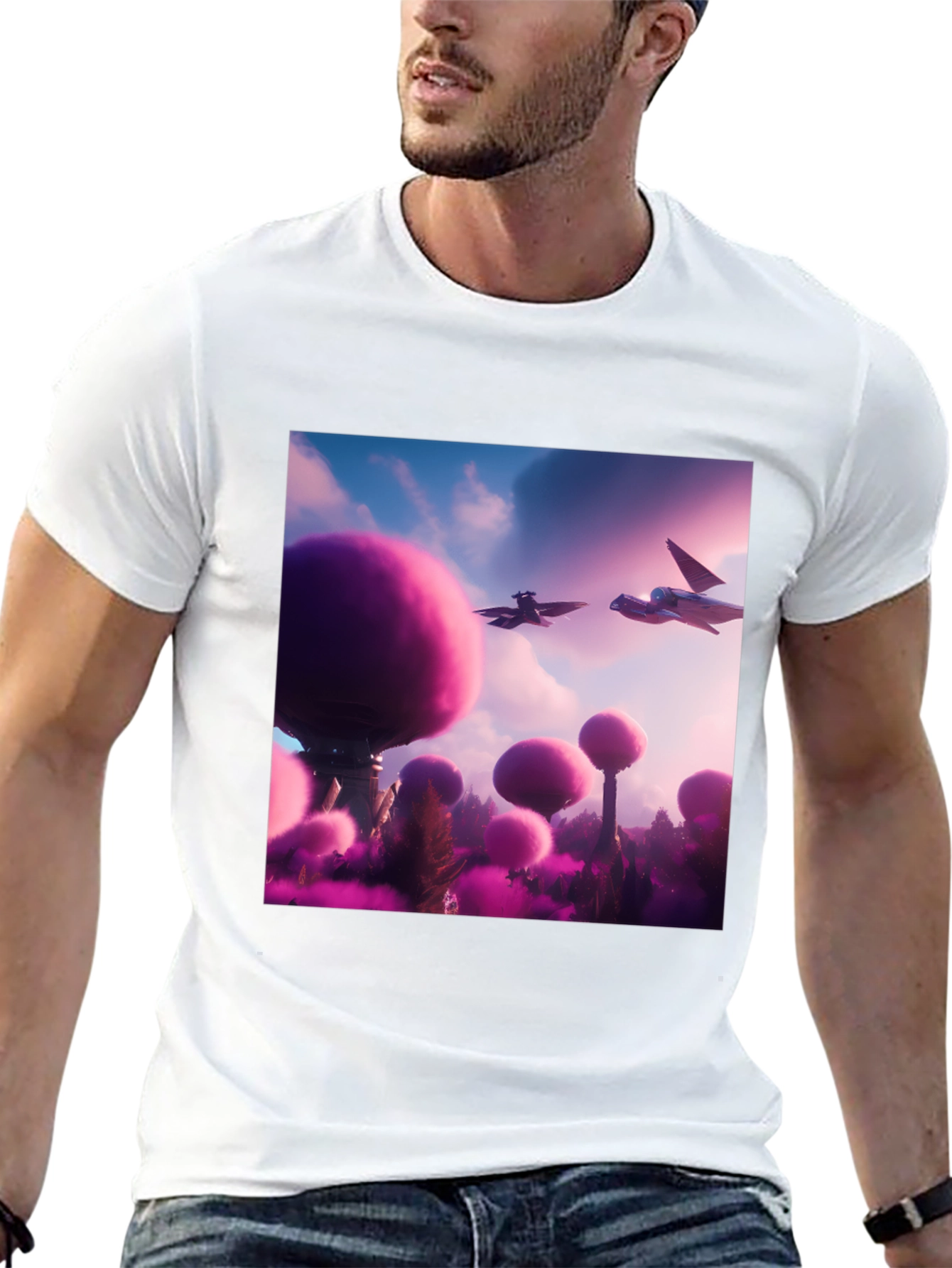 Sci-Fi Landscape Black T-Shirt