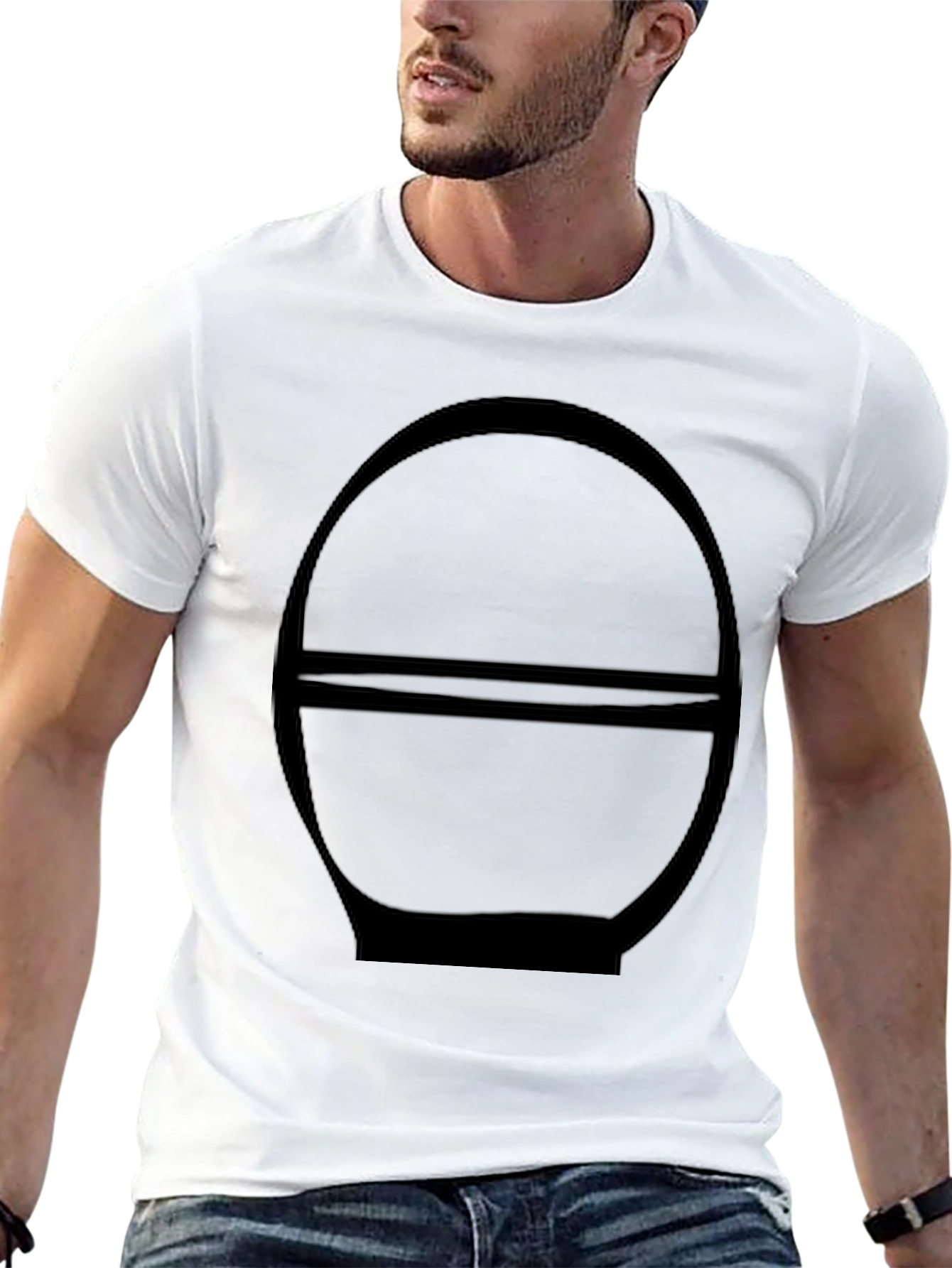 Minimalist Black Graphic Tee - Ellipse Design