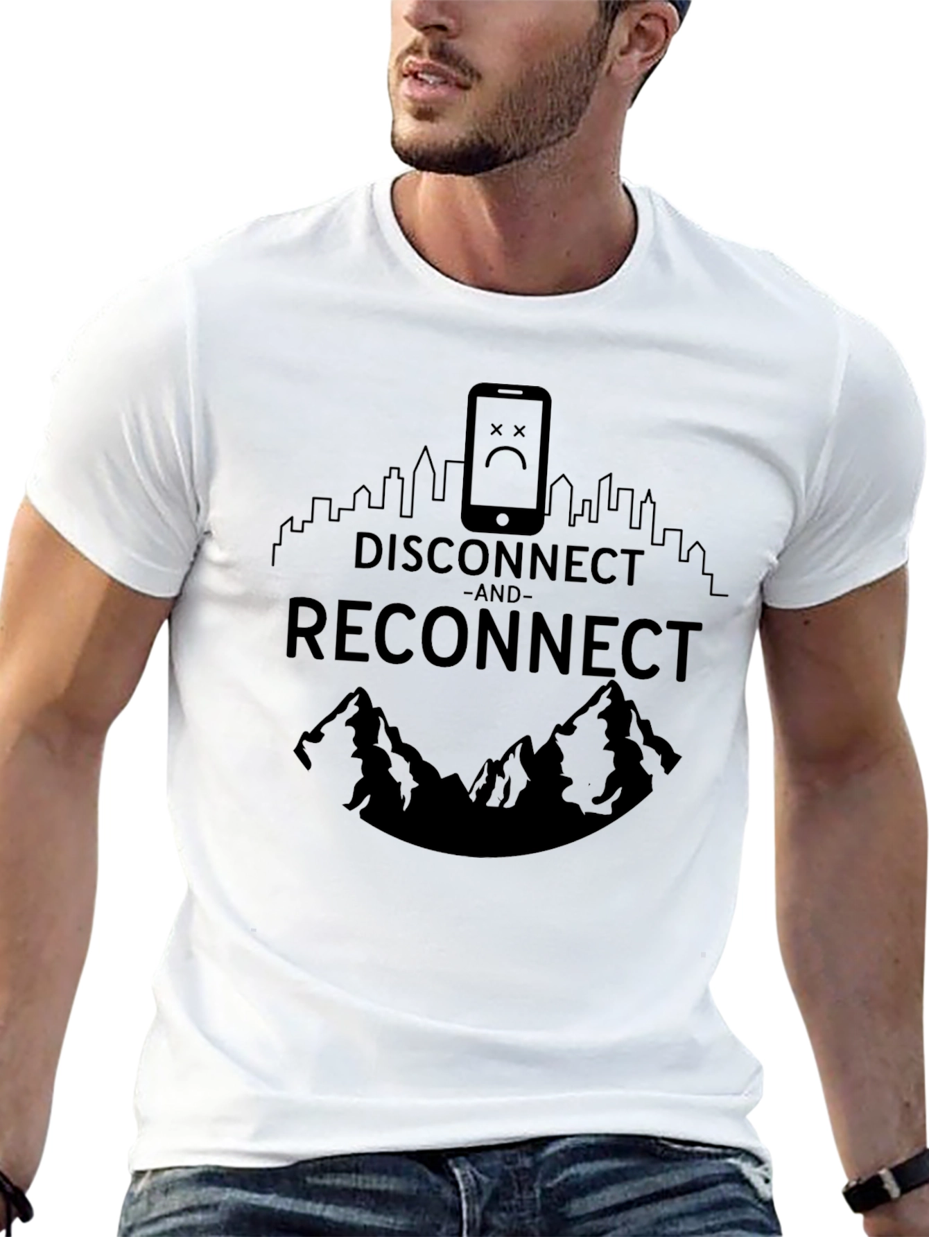 Disconnect & Reconnect Black Graphic Tee