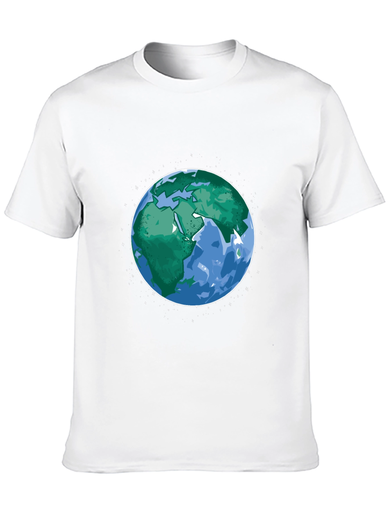 Earth Graphic Tee - Black Cotton Blend Casual T-Shirt