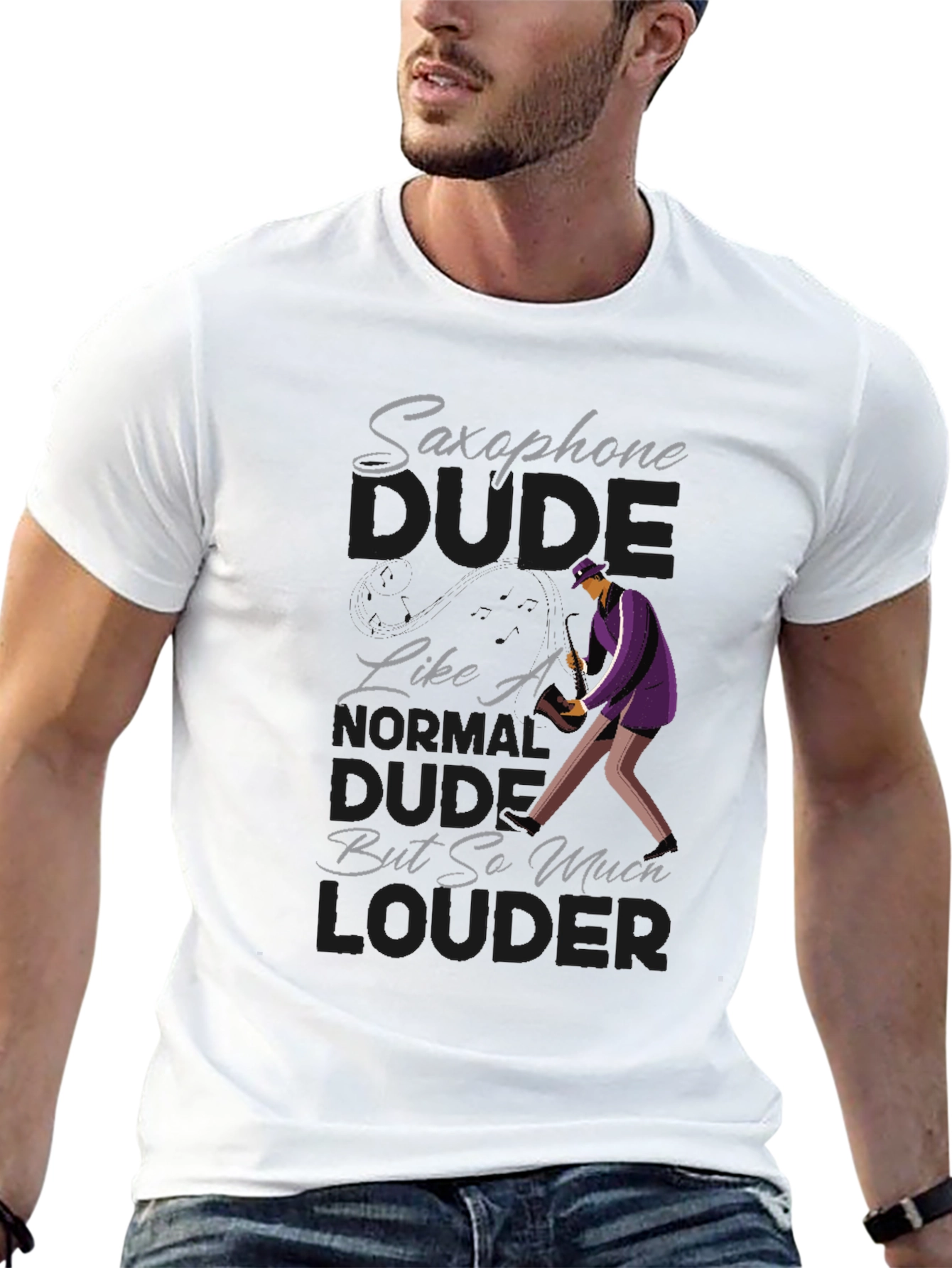 Saxophone Dude T-Shirt: Loud & Proud!